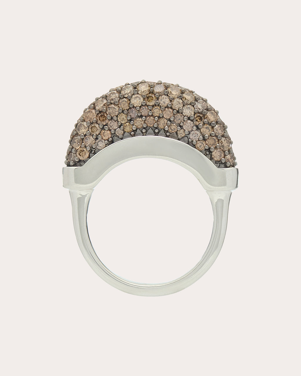 Brown Diamond Pavé Luna Ring