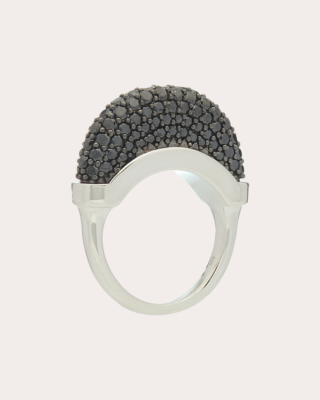 Black Diamond Pavé Luna Ring