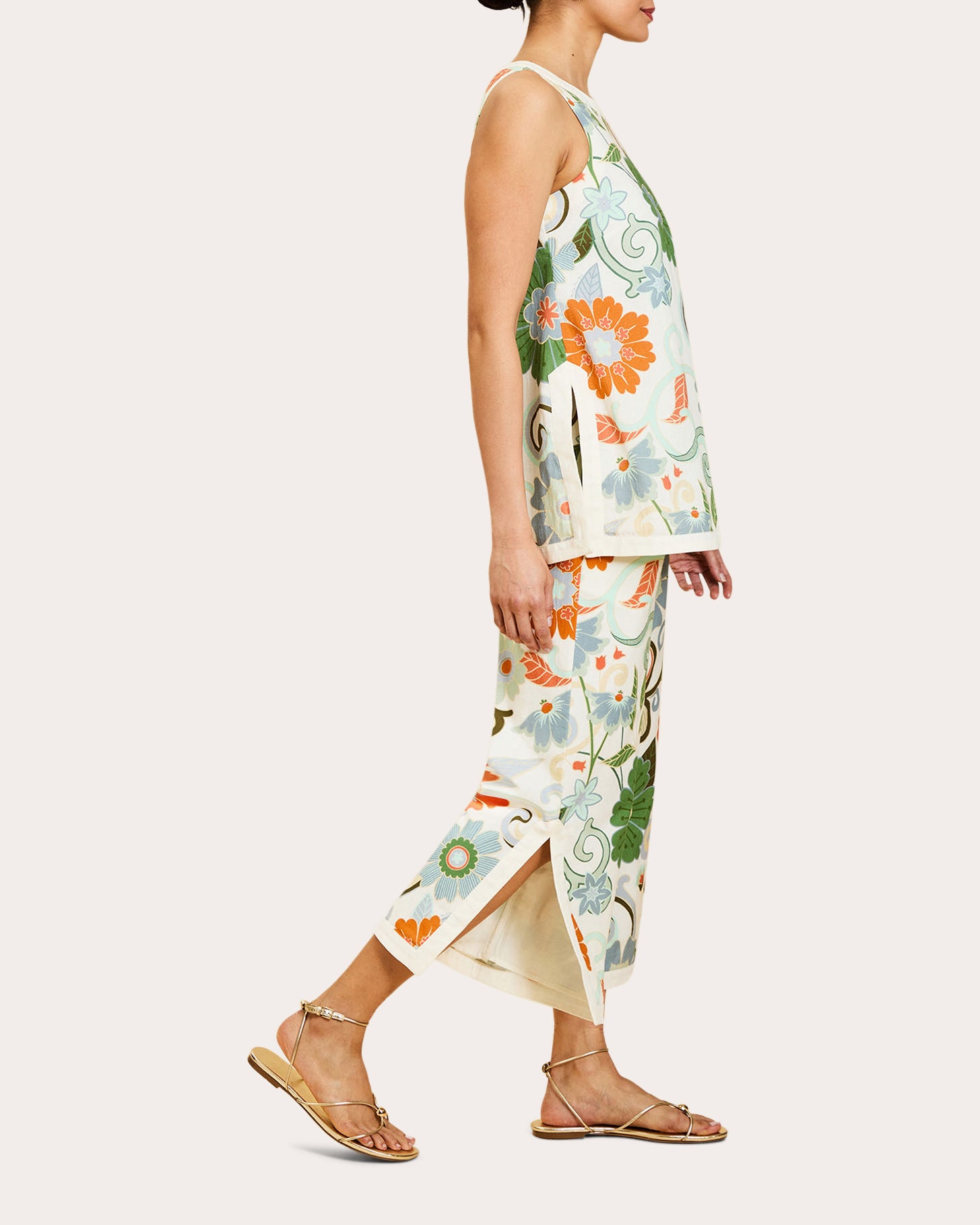 Judah Floral Cotton Cropped Flare Pants