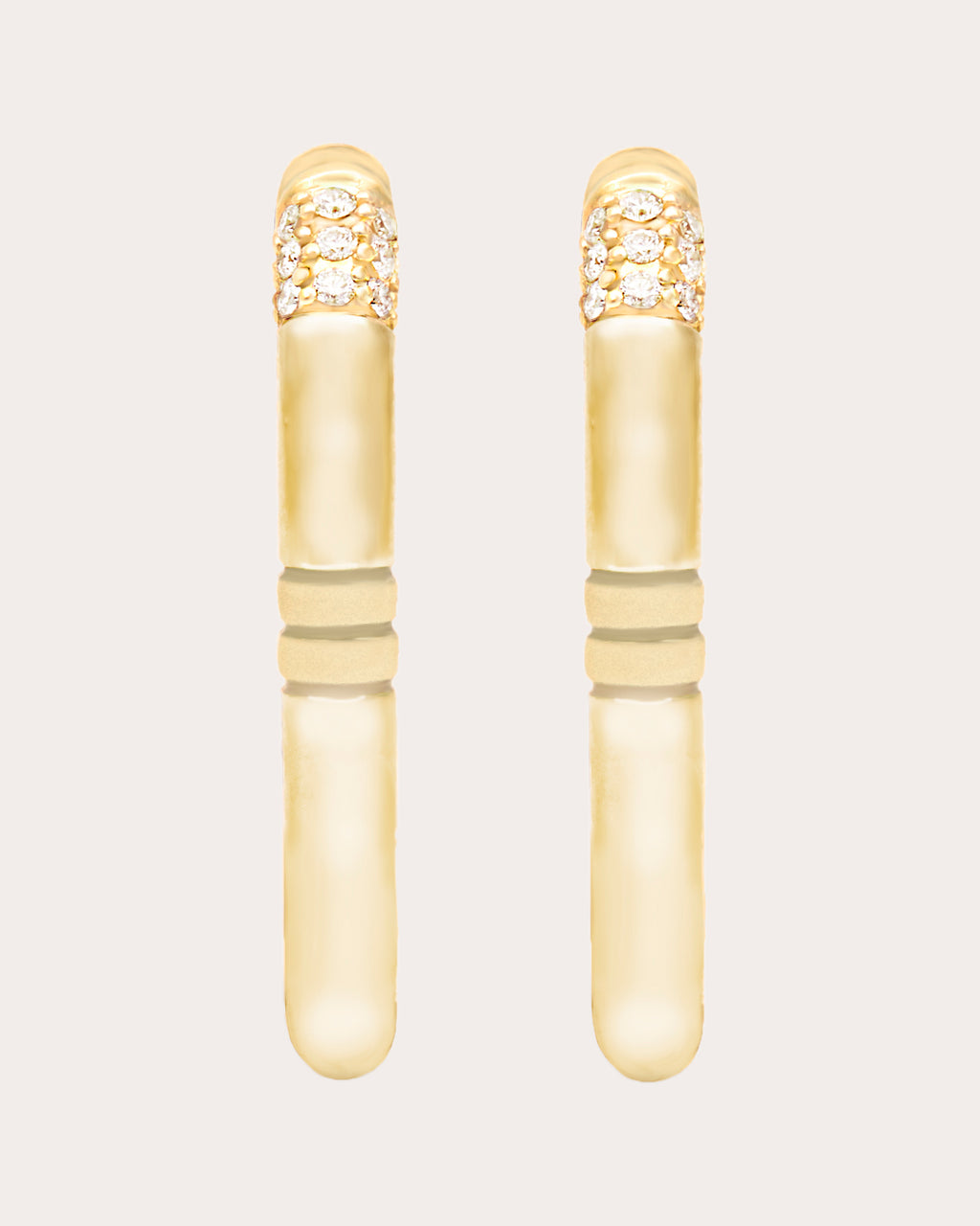 Diamond & 14k Gold Small Crew Oval Hoop Earrings