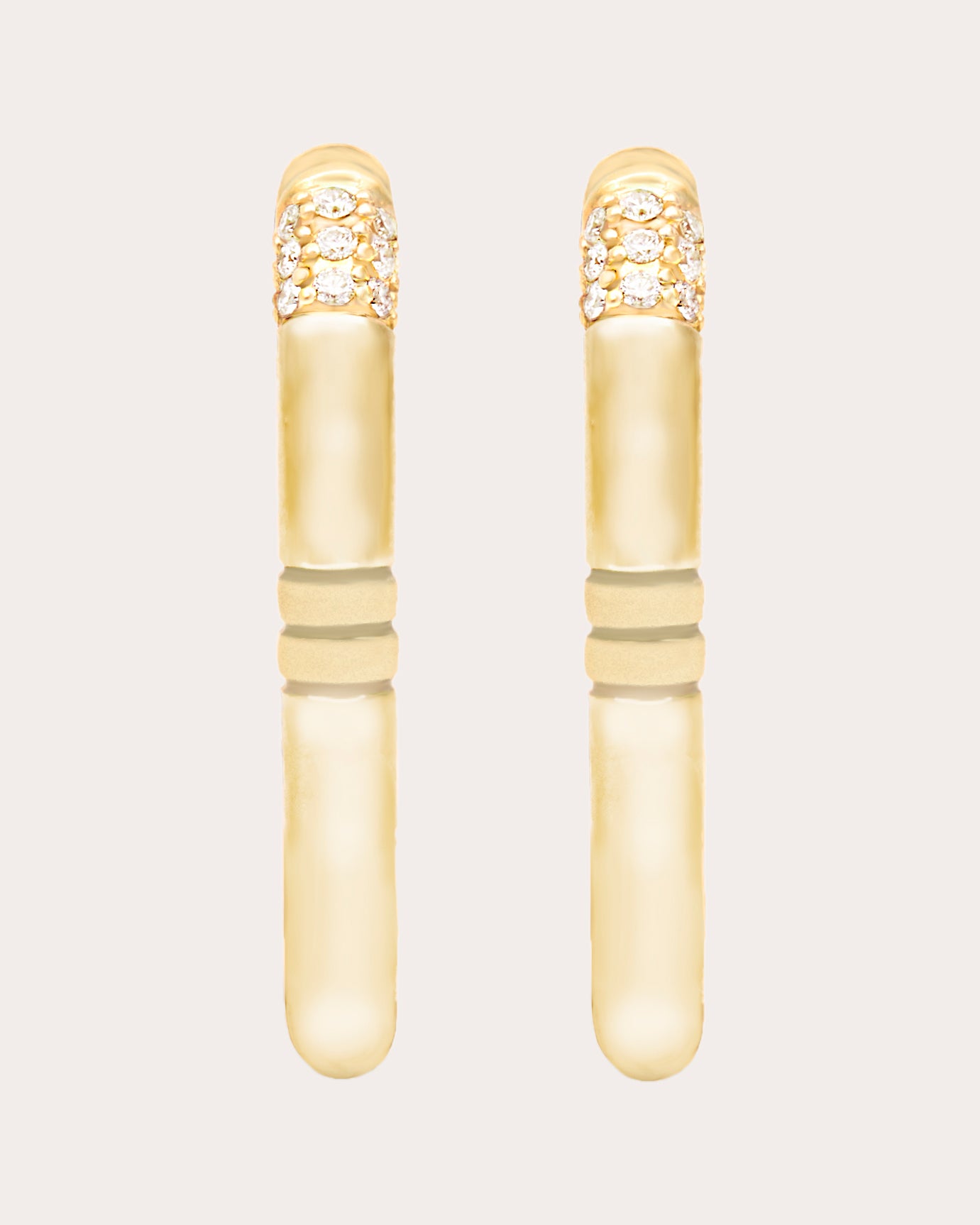 Diamond & 14k Gold Small Crew Oval Hoop Earrings