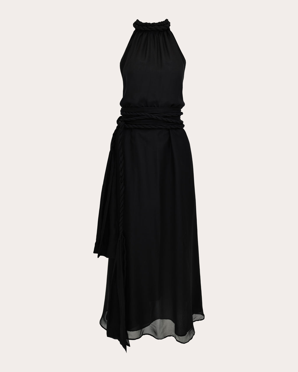 Dany Gathered Silk Chiffon Midi Dress