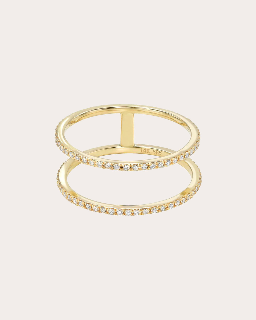 Diamond & 14k Gold Double Band Eternity Ring