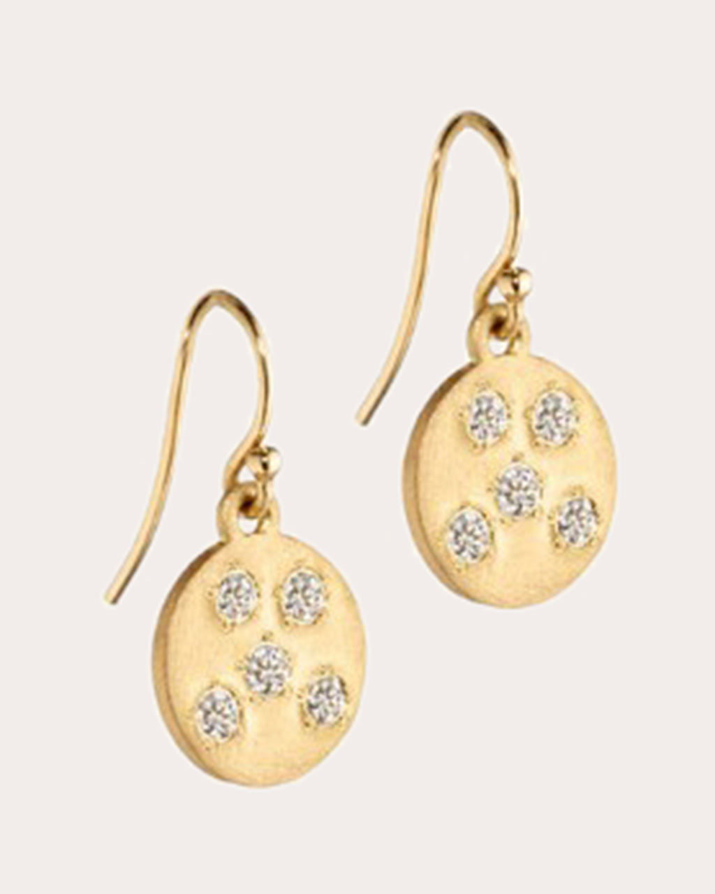 Diamond & 18k Gold Circle of 5ths Disc Drop Earrings
