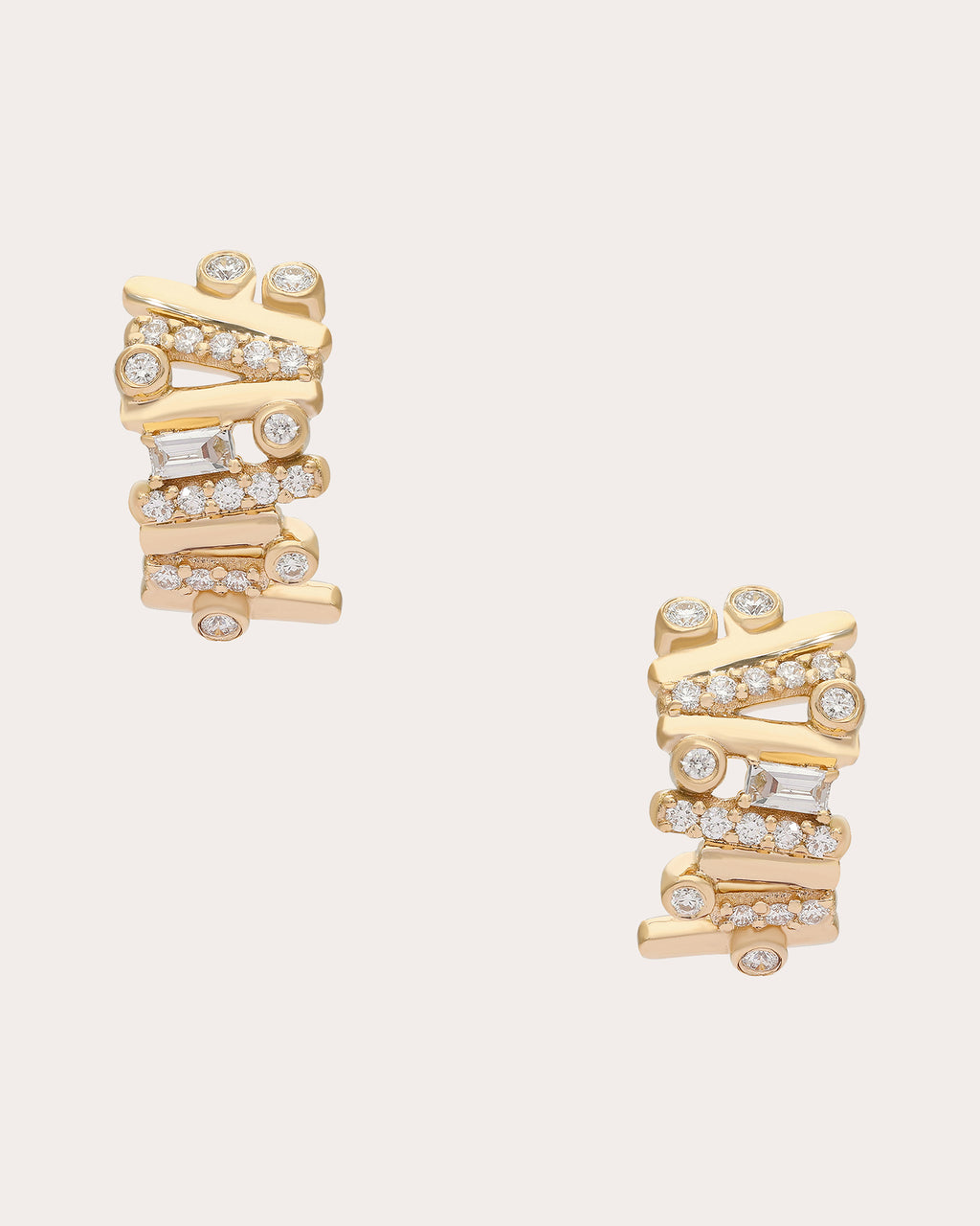 Diamond & 14k Gold Ethereal Dream Huggie Earrings