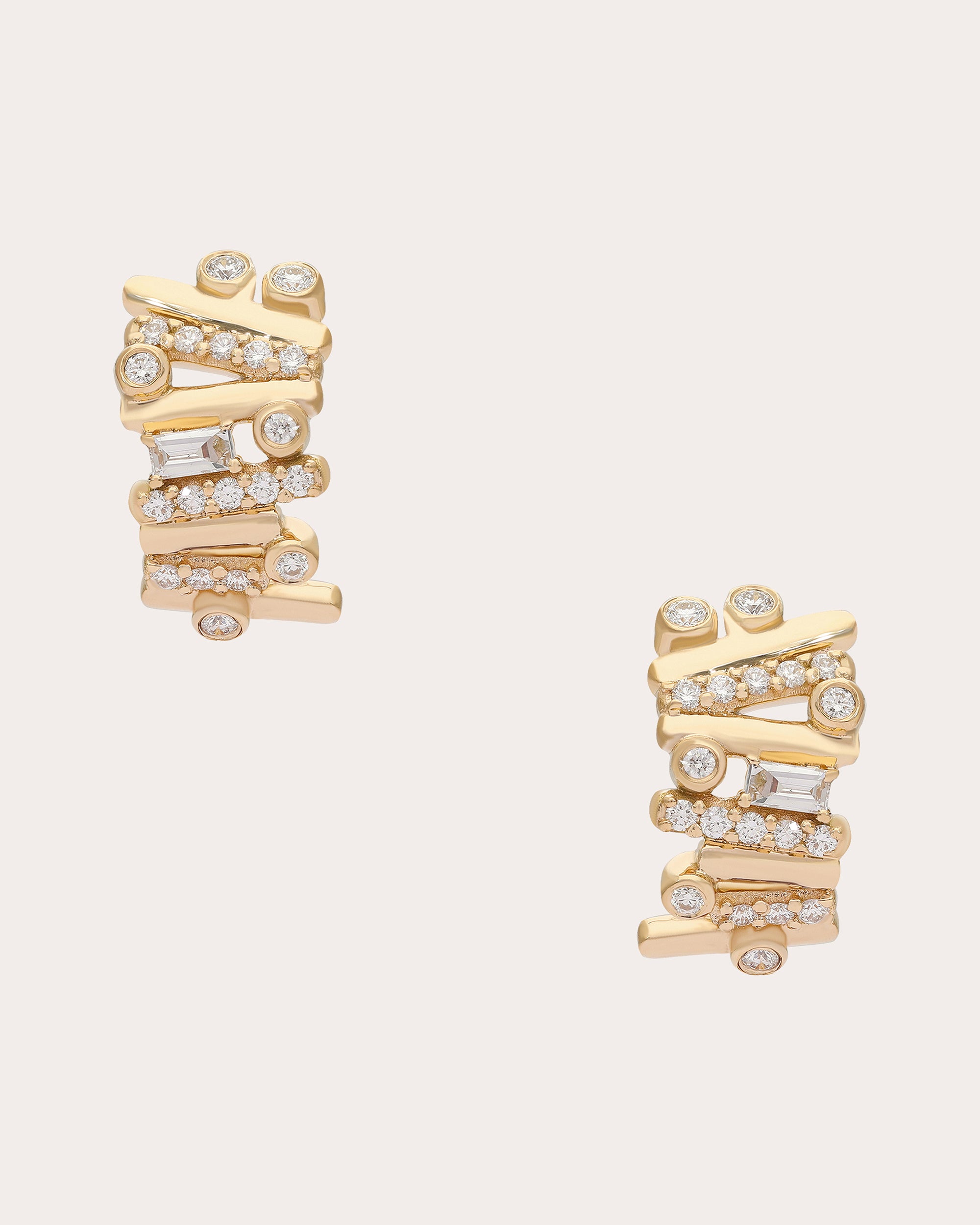 Diamond & 14k Gold Ethereal Dream Huggie Earrings