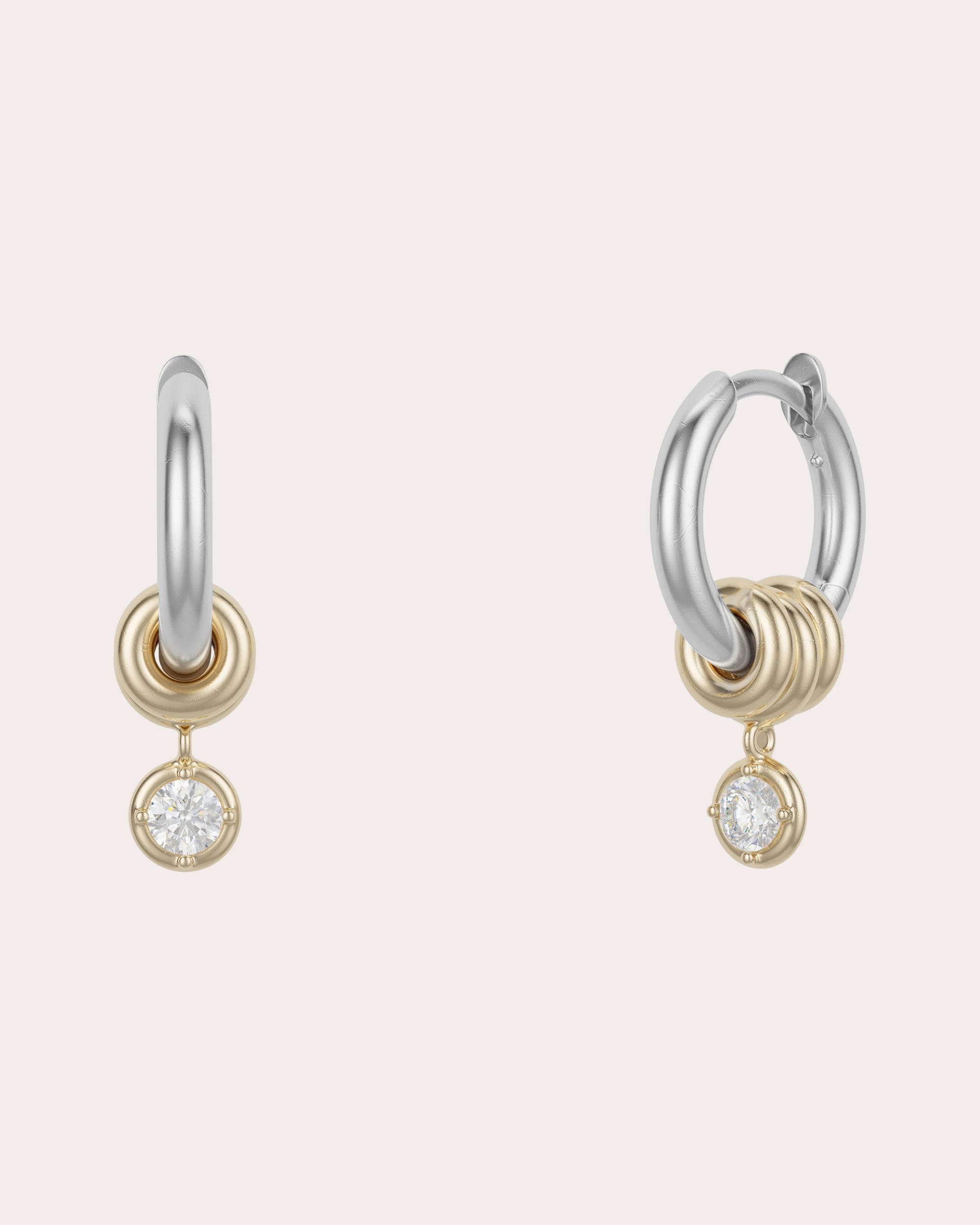 Diamond & 18k Gold Two-Tone Zahra Hoop Earrings
