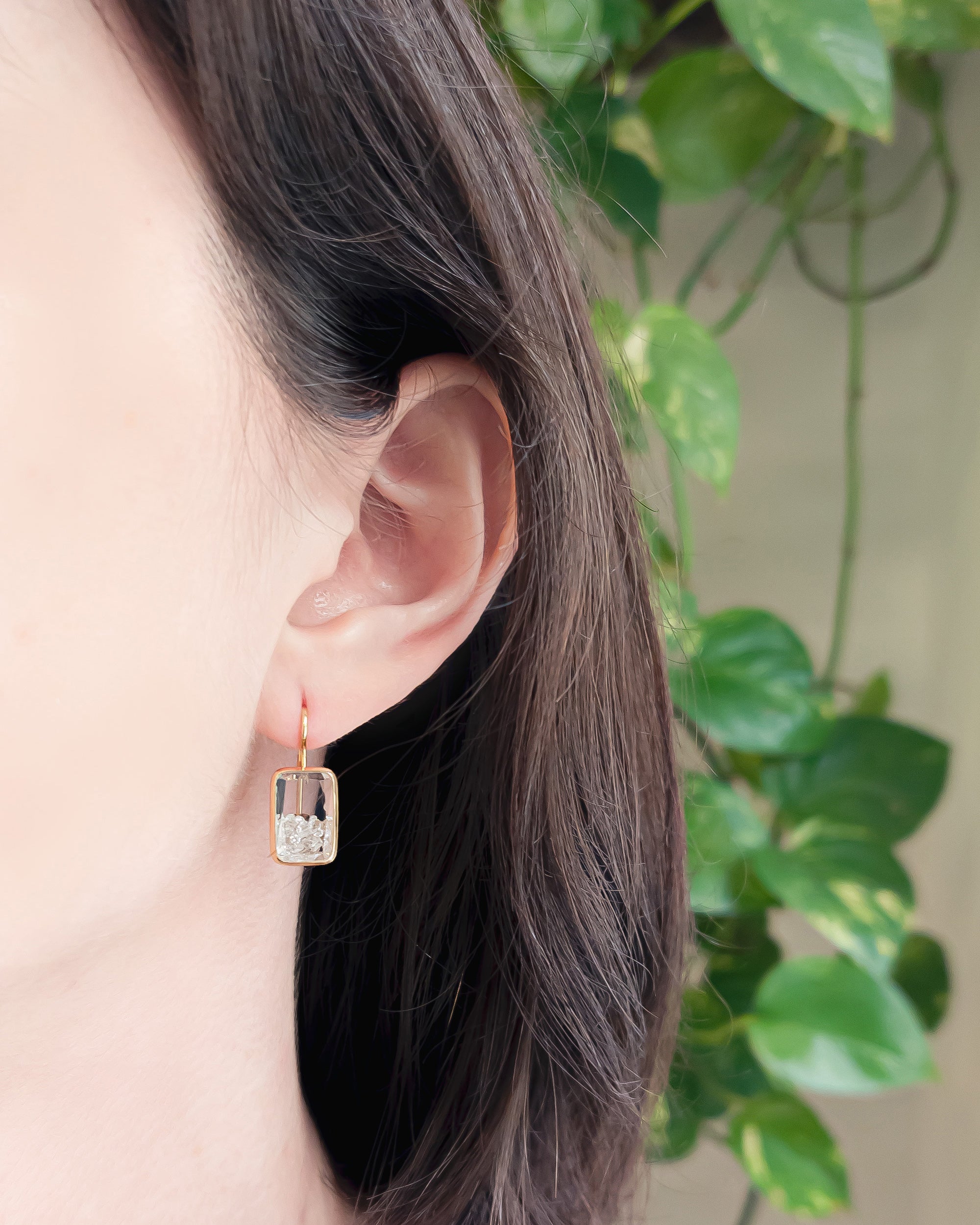 Diamond & 18k Gold Petite Ten Fourteen Shaker Earrings