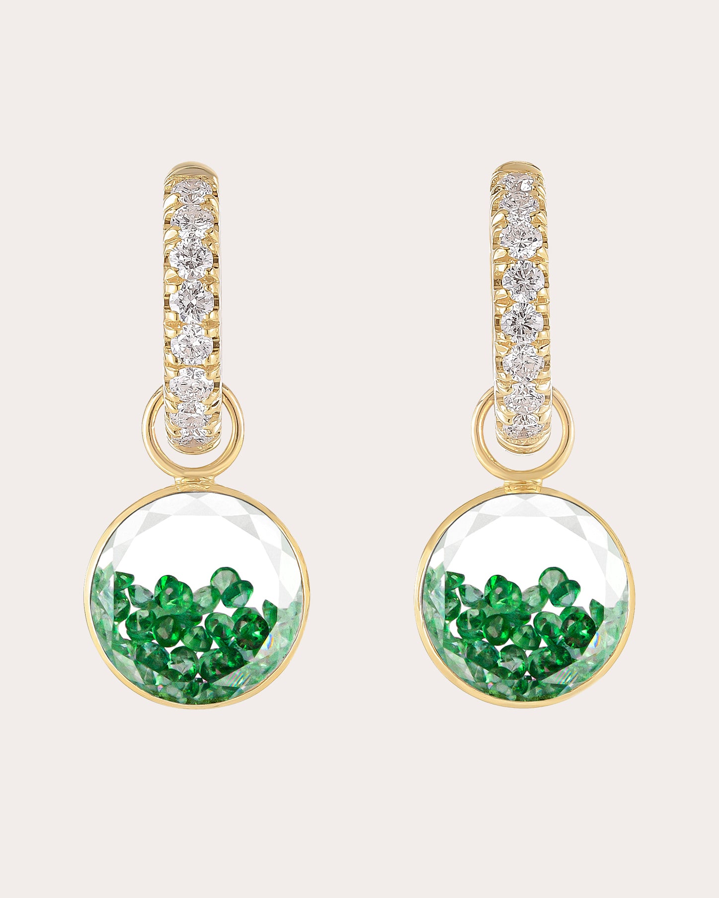 Emerald & Diamond Gala Shaker Hoop Earrings