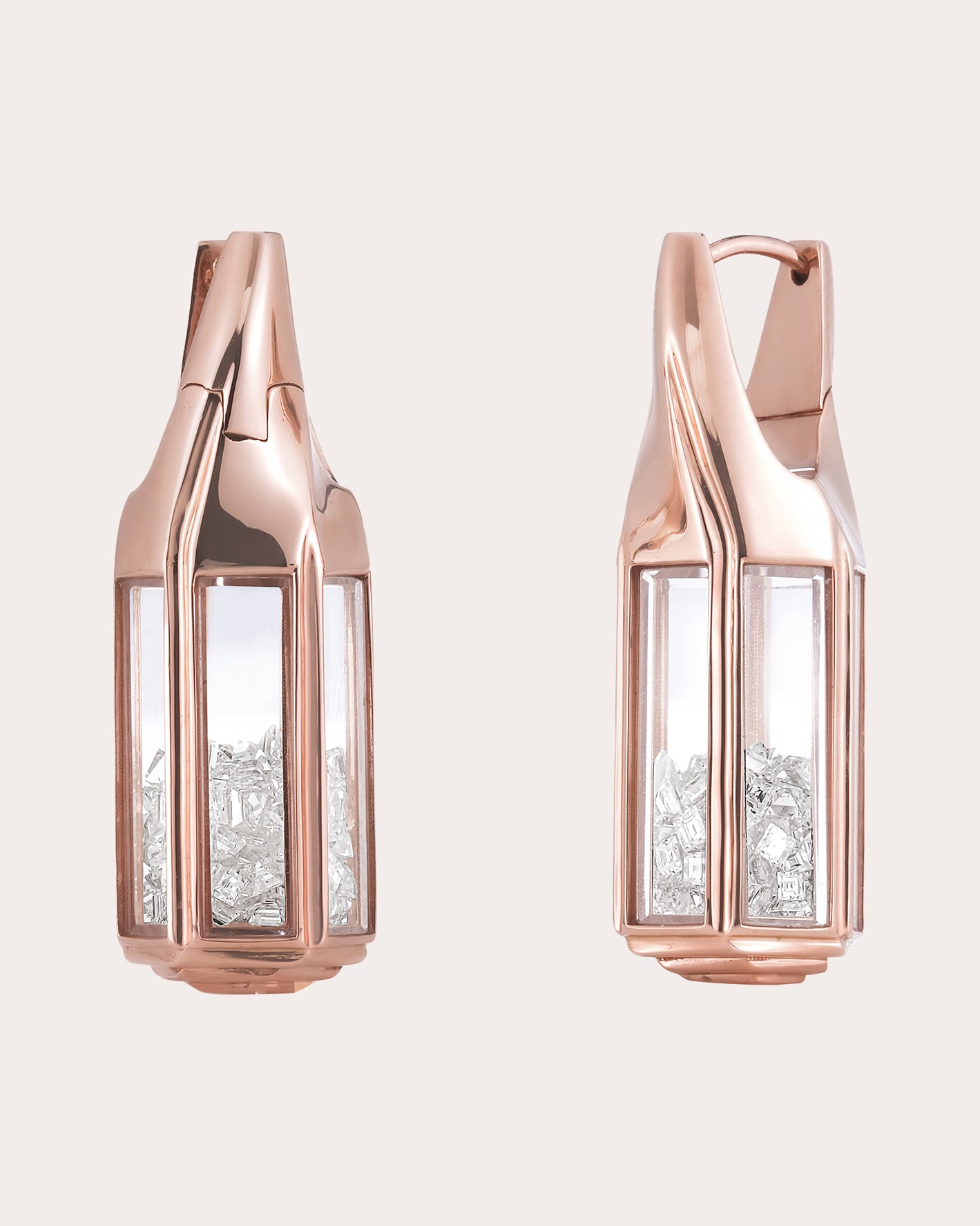 Diamond & 18k Rose Gold Farol Shaker Earrings