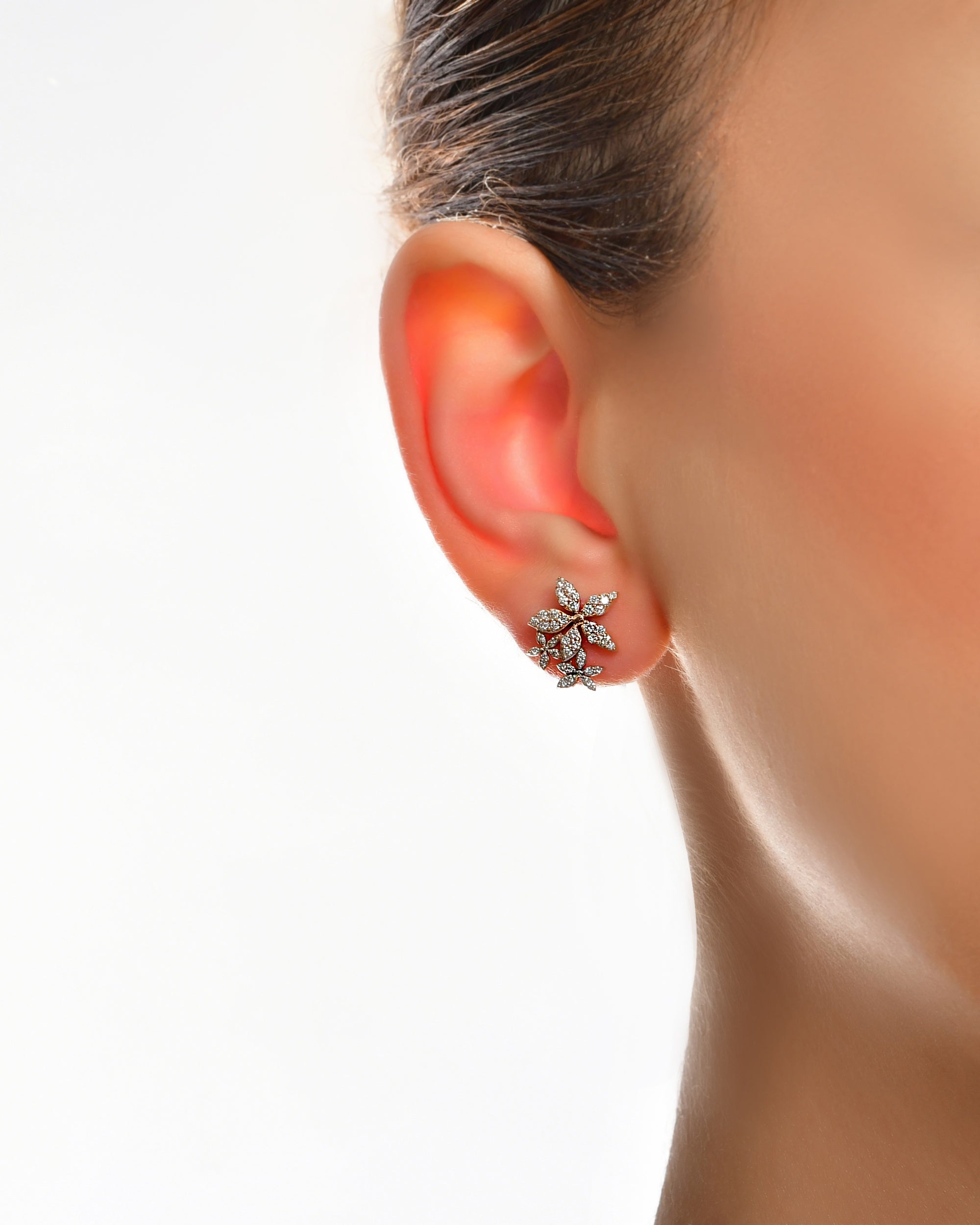 Diamond Apple Seed Tara Stud Earrings