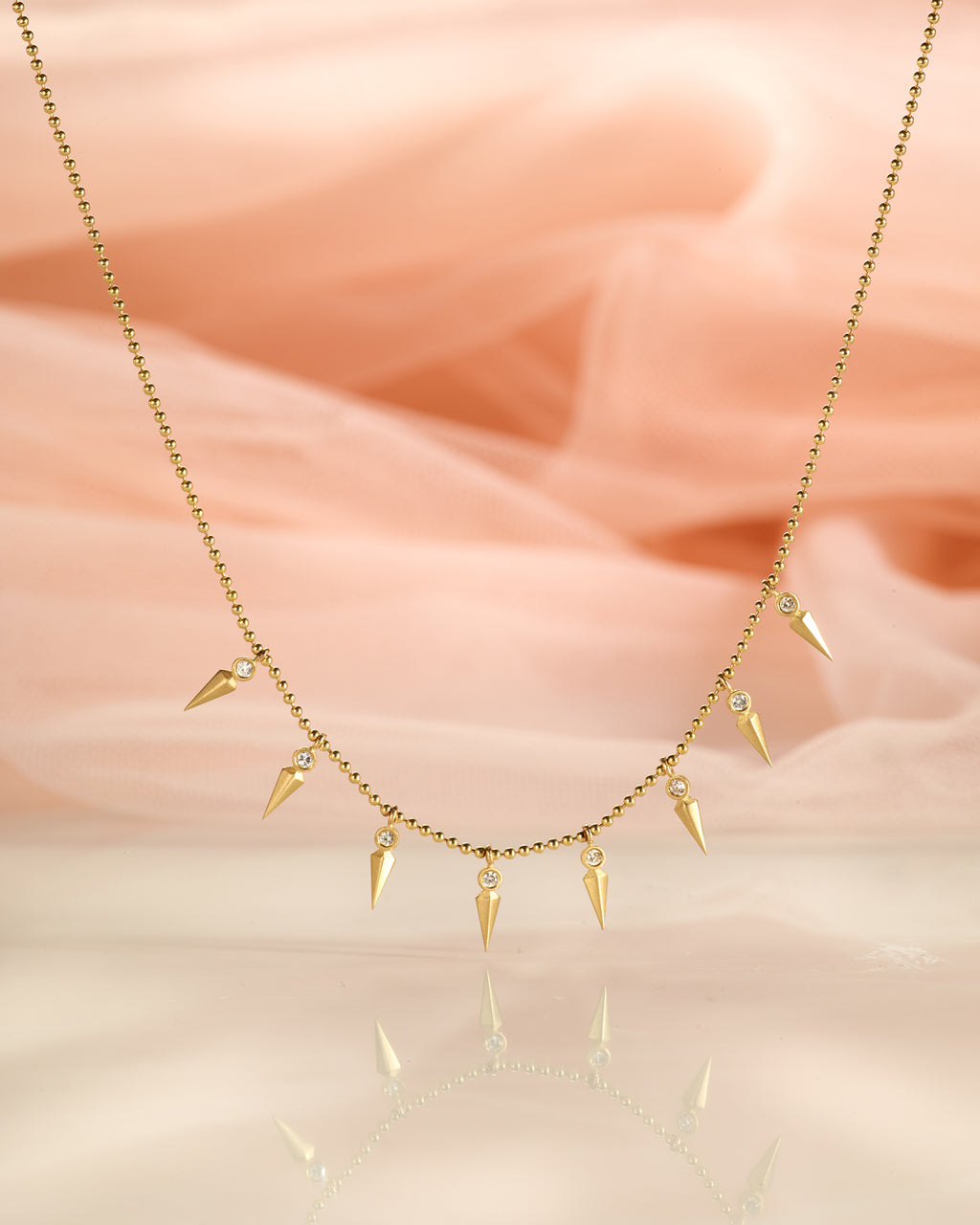 Diamond & 18k Gold Dagger Station Necklace