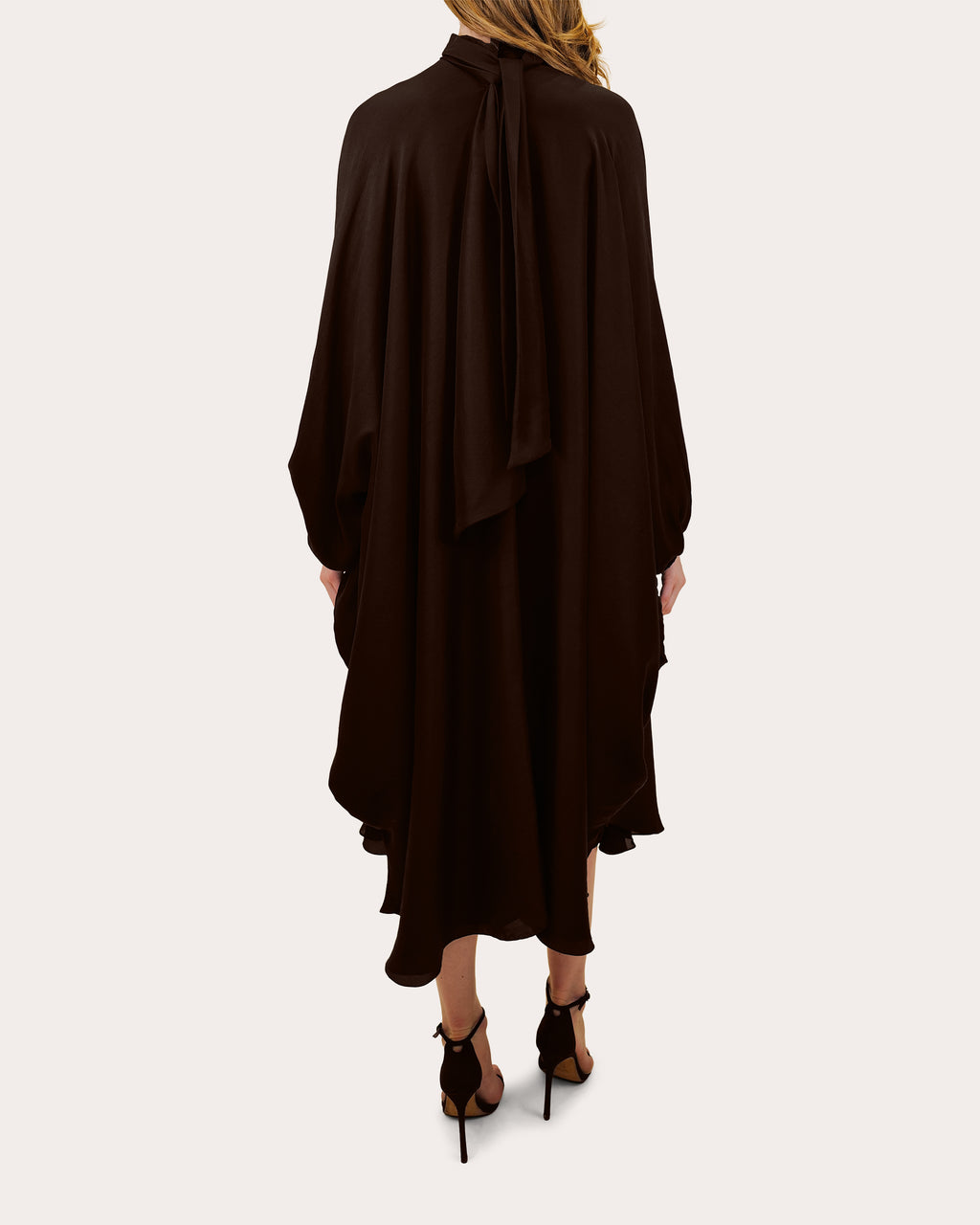 Emlyn Tie-Neck Silk Midi Dress