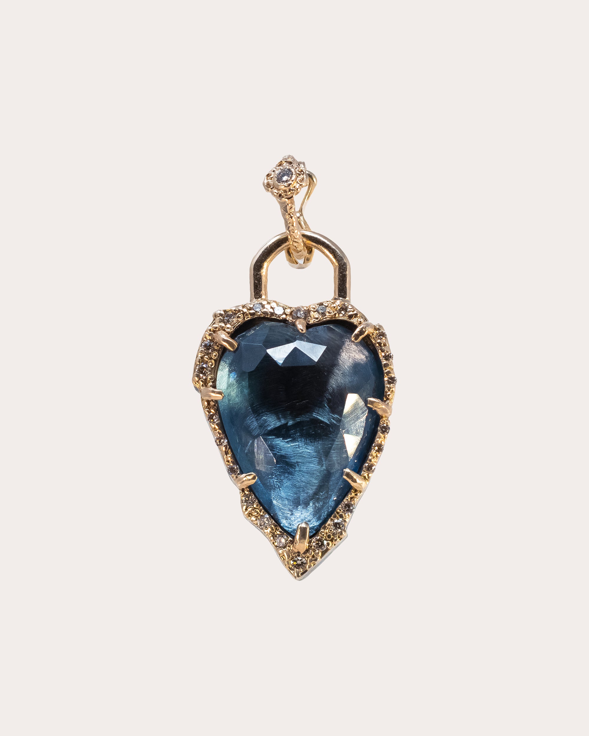 Diamond & Topaz Two-Tone Heart Pendant
