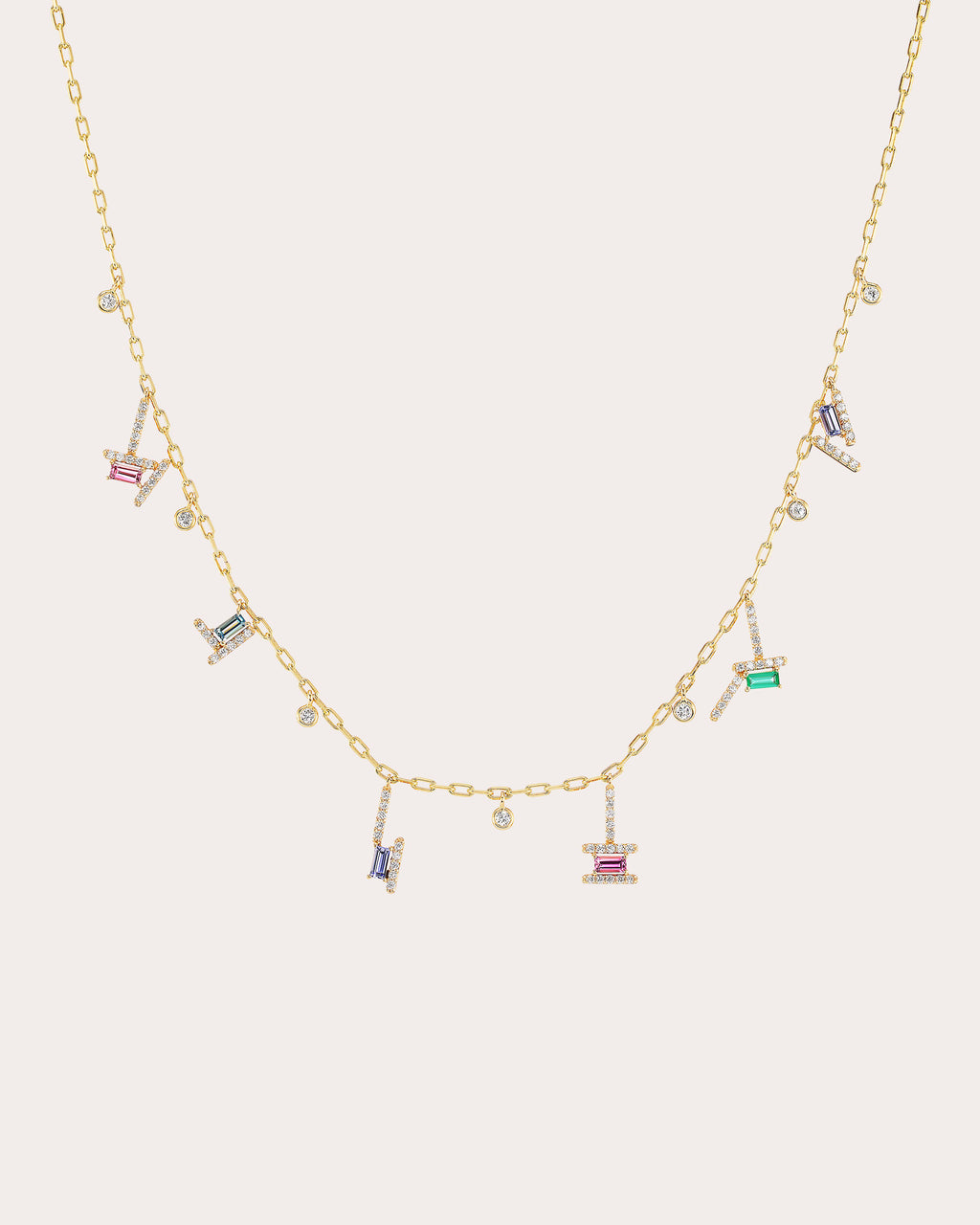 Diamond & 14k Gold Ethereal Jewels Station Necklace