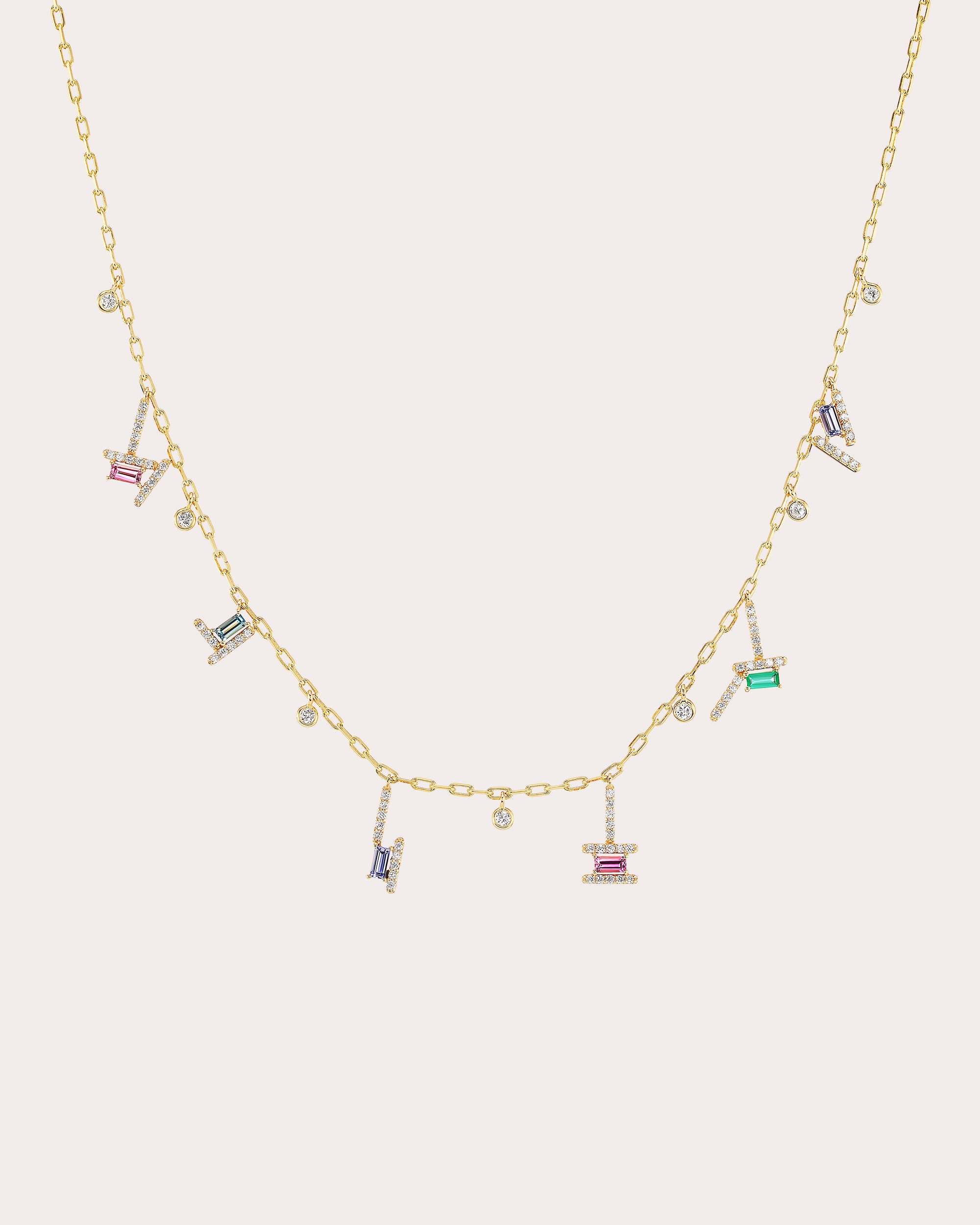 Diamond & 14k Gold Ethereal Jewels Station Necklace