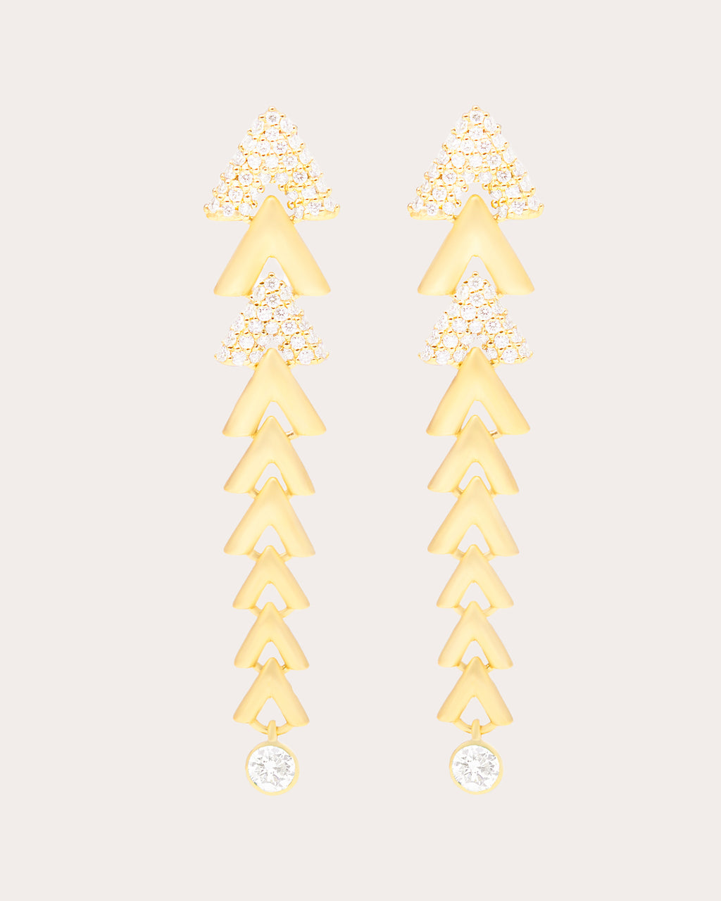Diamond & 14k Gold Spark Chevron Drop Earrings