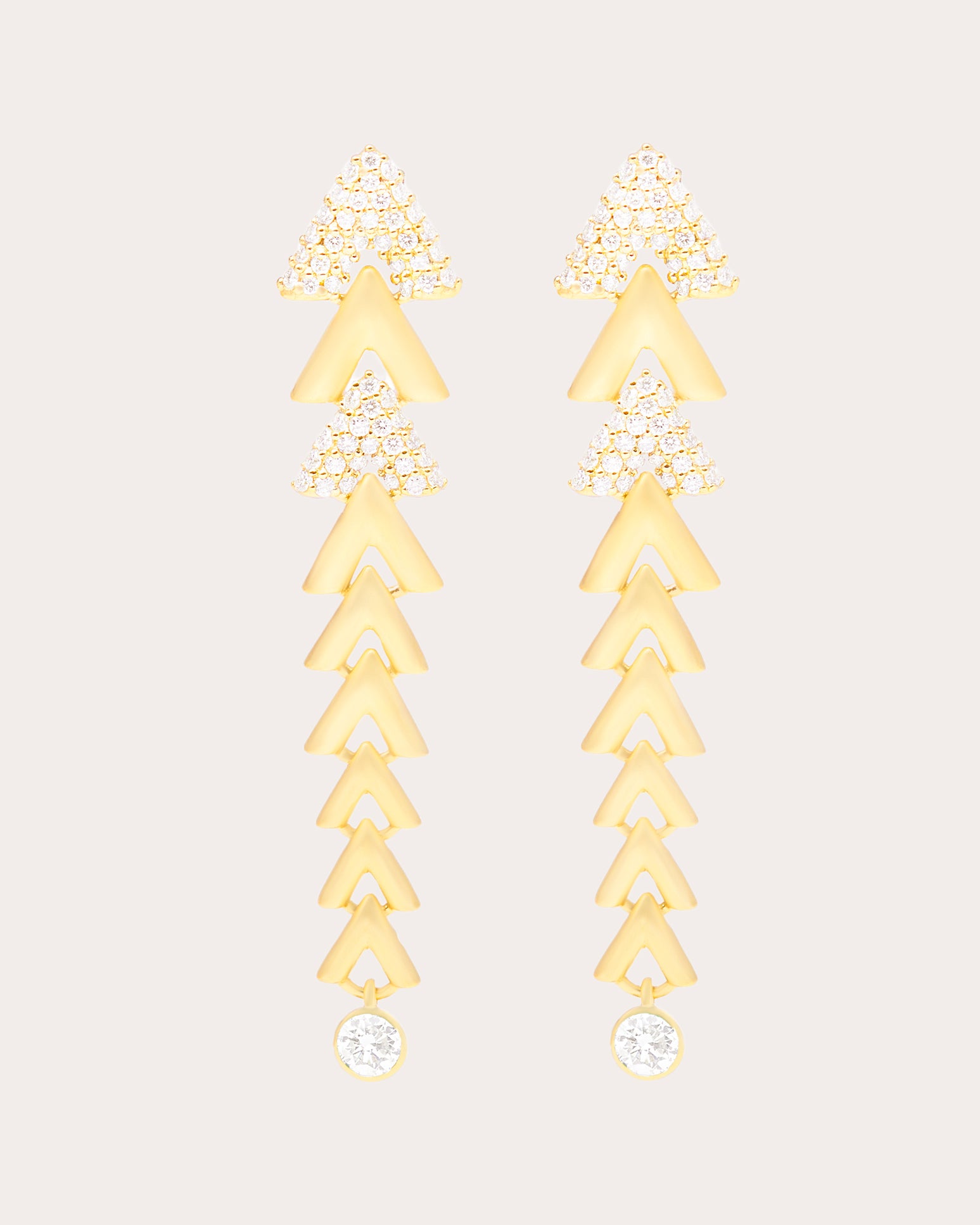 Diamond & 14k Gold Spark Chevron Drop Earrings