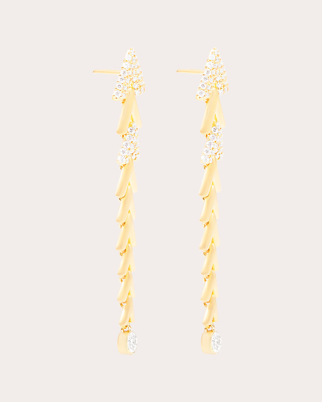 Diamond & 14k Gold Spark Chevron Drop Earrings