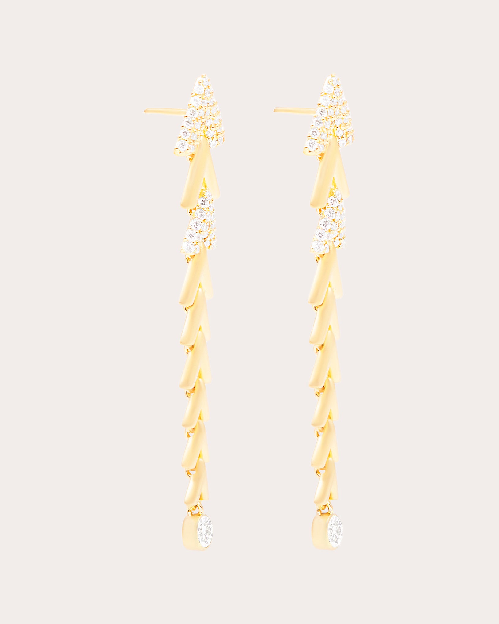 Diamond & 14k Gold Spark Chevron Drop Earrings