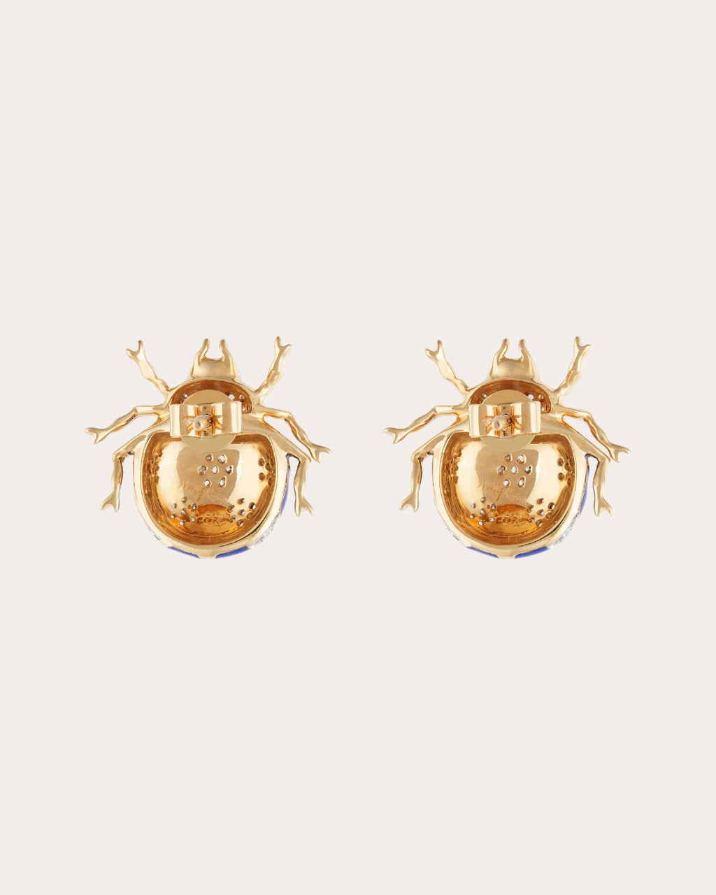 Sapphire & Diamond Blue Fauna Ladybug Stud Earrings