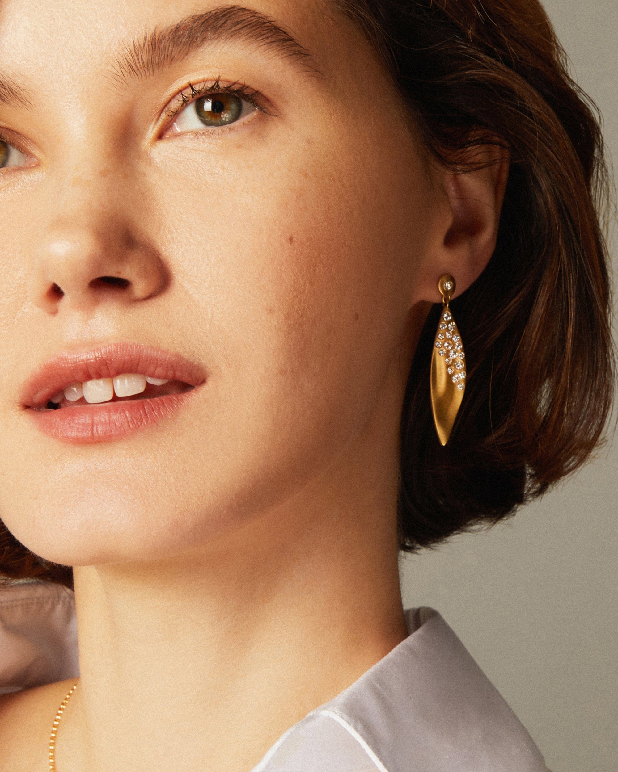 Diamond & 18k Gold Fairy Dust Wing Drop Earrings