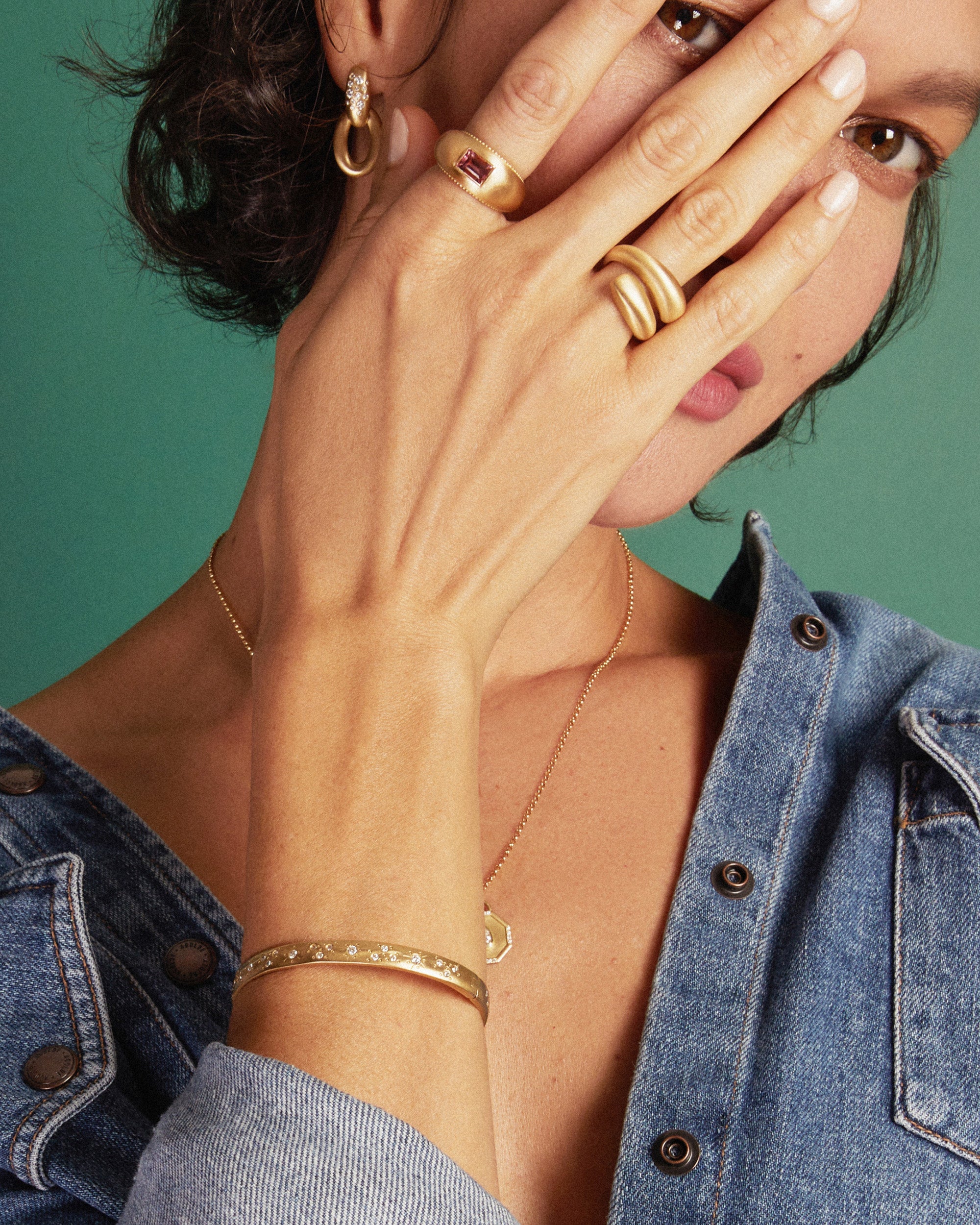 Pink Tourmaline & 18k Gold Infinity Bubble Ring
