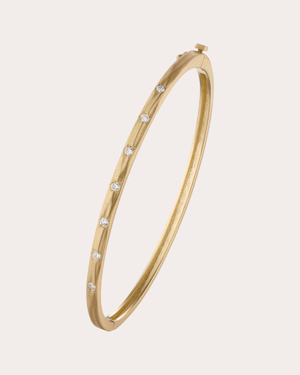 Diamond & 18k Gold Seven in a Row Bangle