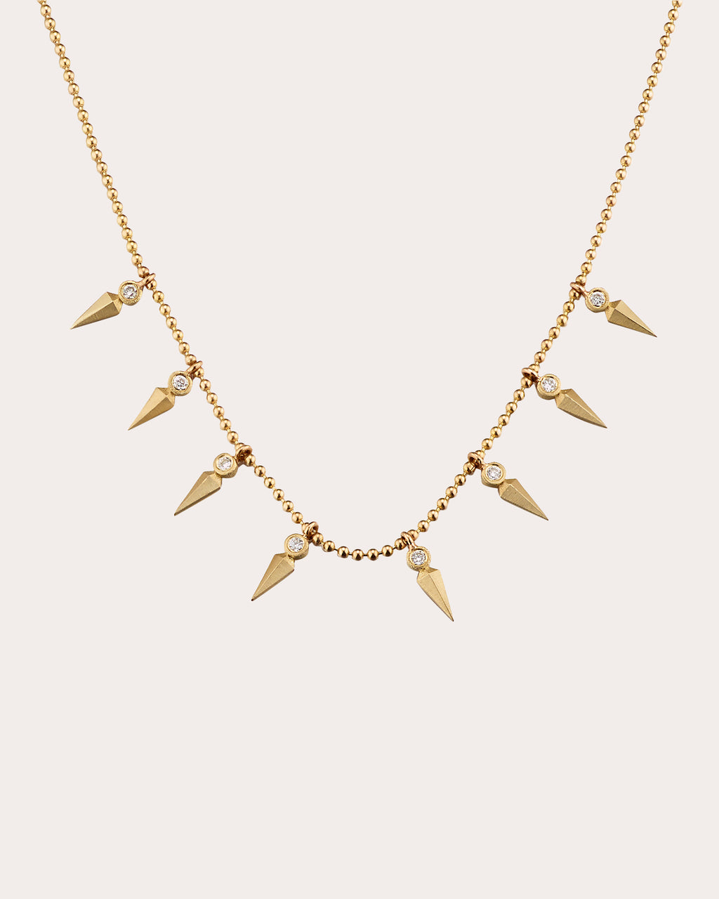 Diamond & 18k Gold Dagger Station Necklace