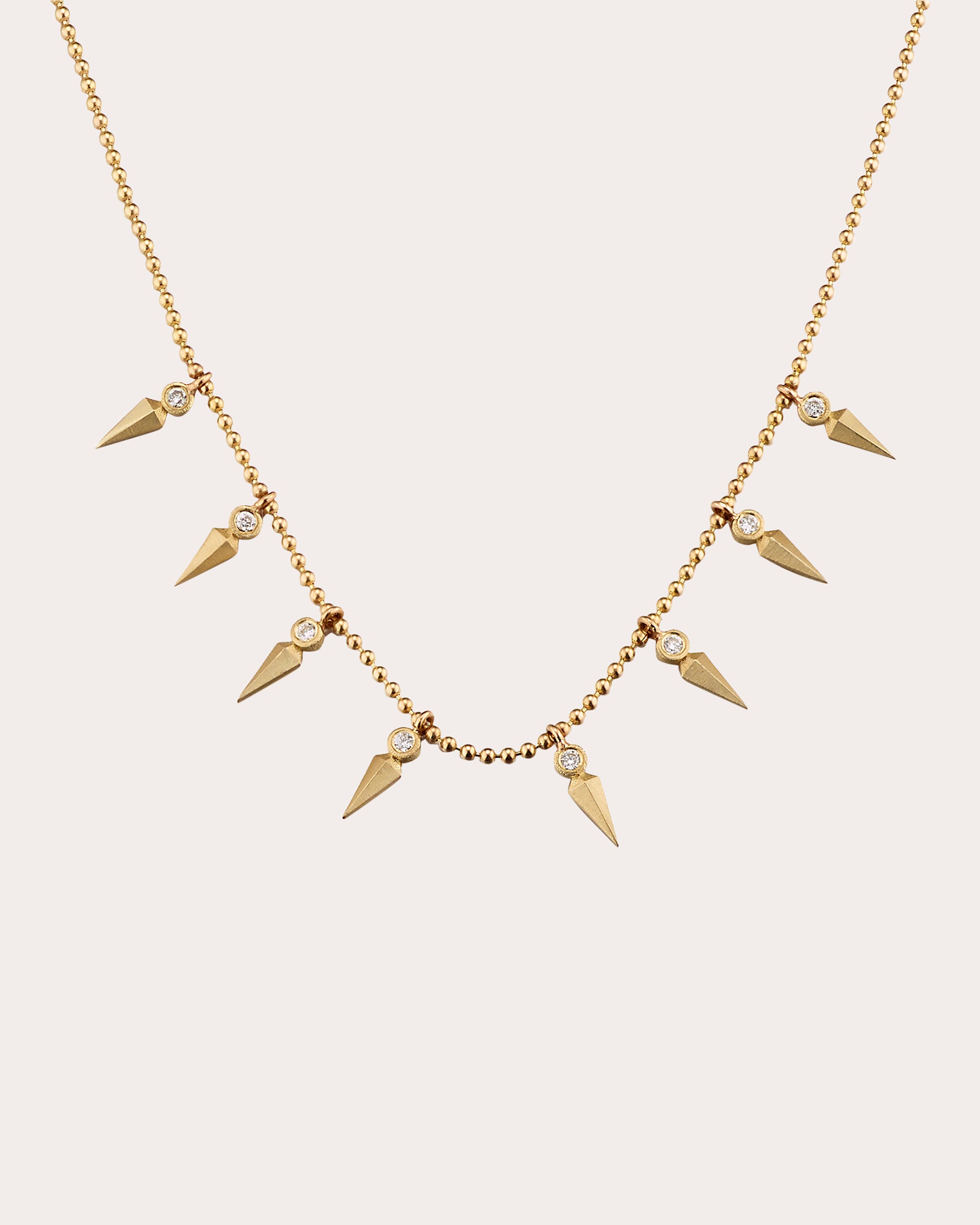 Diamond & 18k Gold Dagger Station Necklace