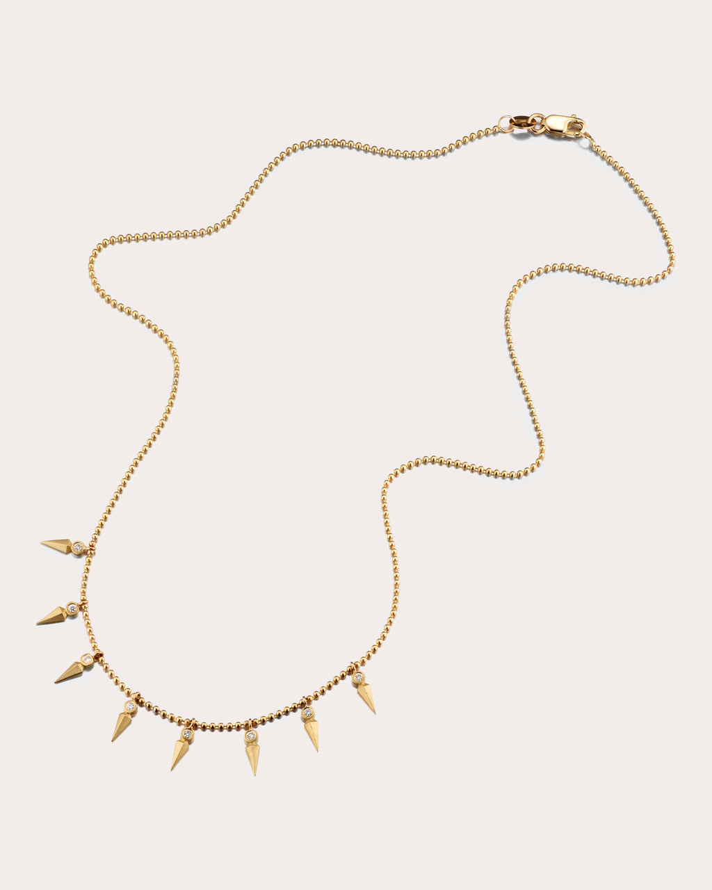 Diamond & 18k Gold Dagger Station Necklace