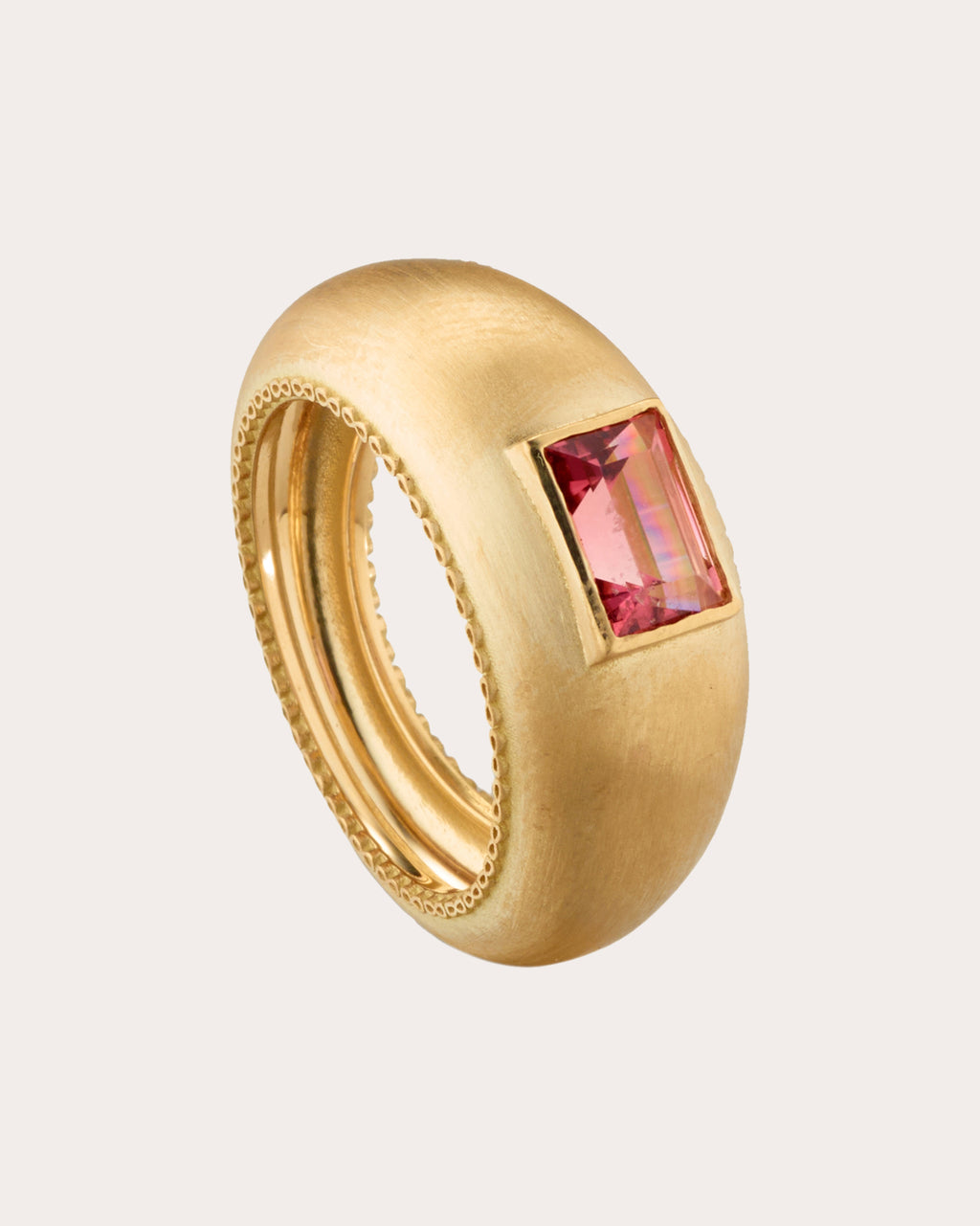 Pink Tourmaline & 18k Gold Infinity Bubble Ring