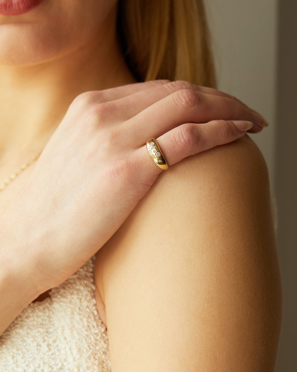 Diamond & 18k Gold Fairy Dust Pinky Ring