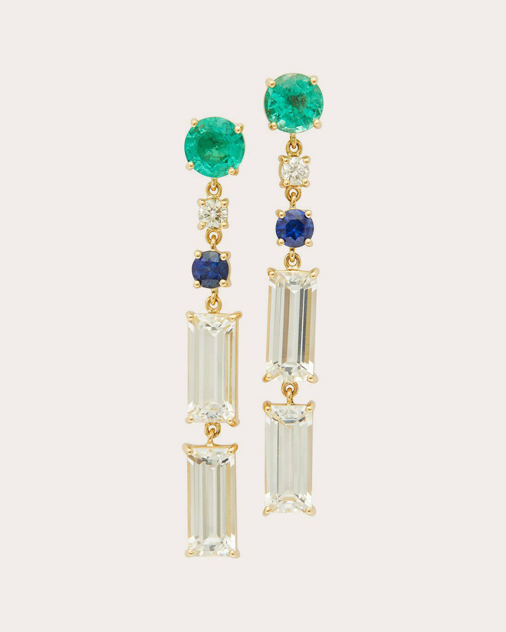 White Topaz & Diamond Starry Nights Drop Earrings