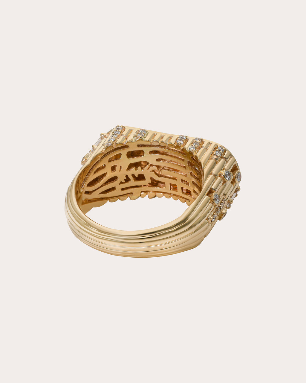 Diamond & 14k Gold Ethereal Skyline Signet Ring