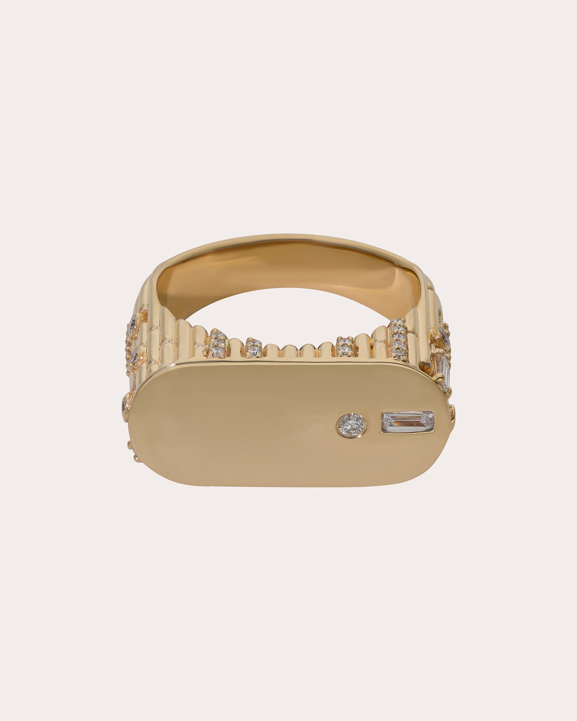 Diamond & 14k Gold Ethereal Skyline Signet Ring