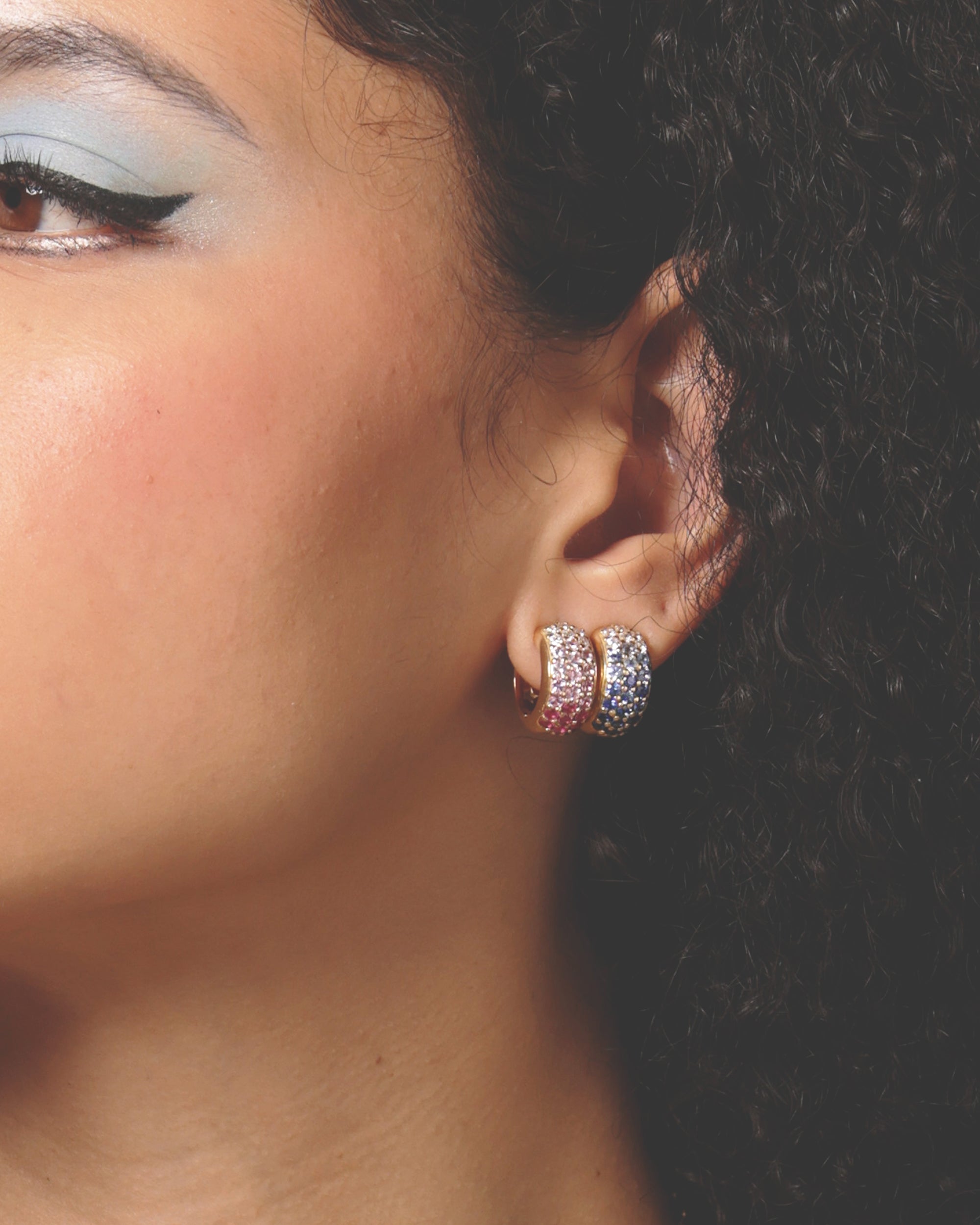 Sapphire & Diamond Euphoria Huggie Earrings