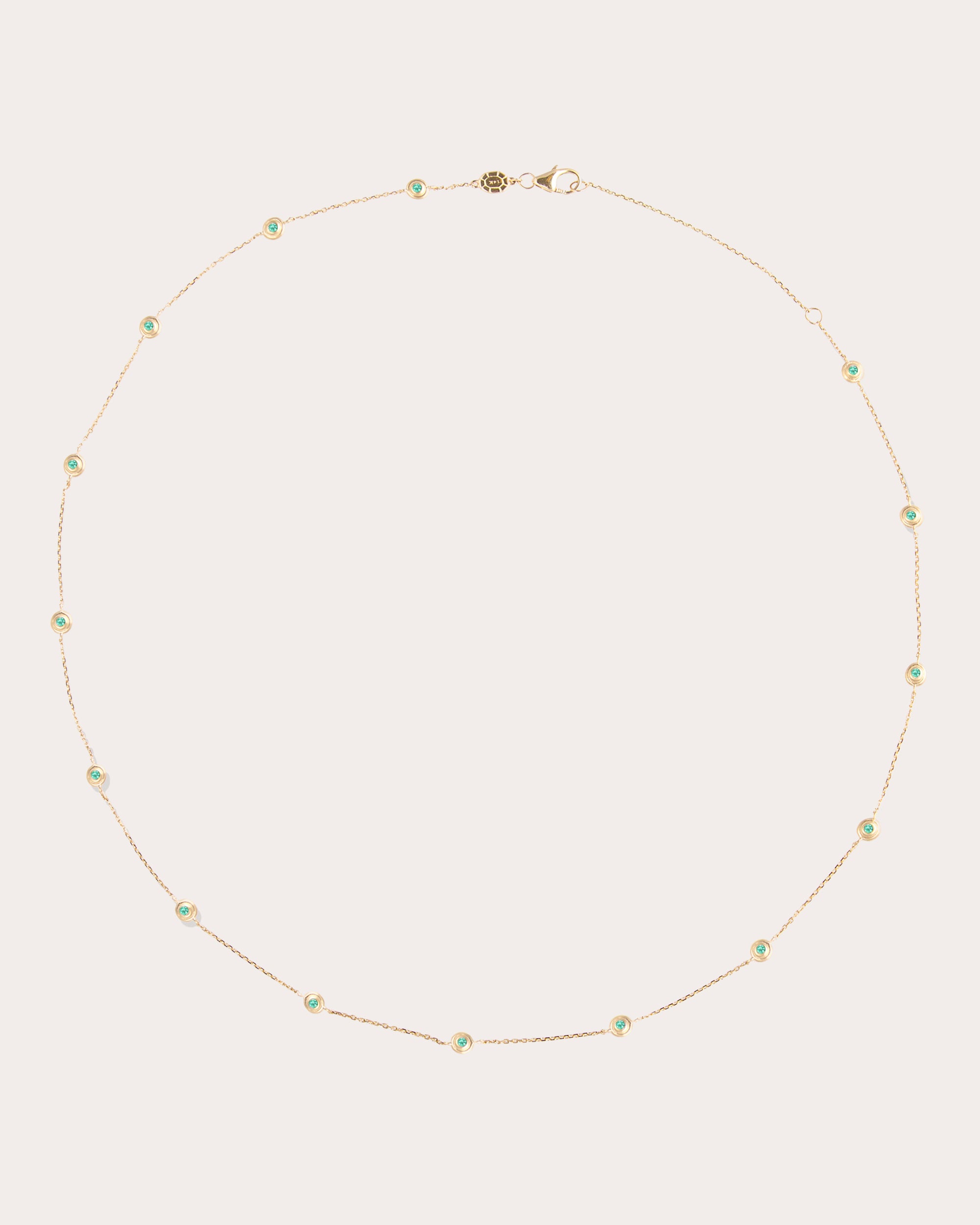 Emerald & 14k Gold Evolve Station Necklace