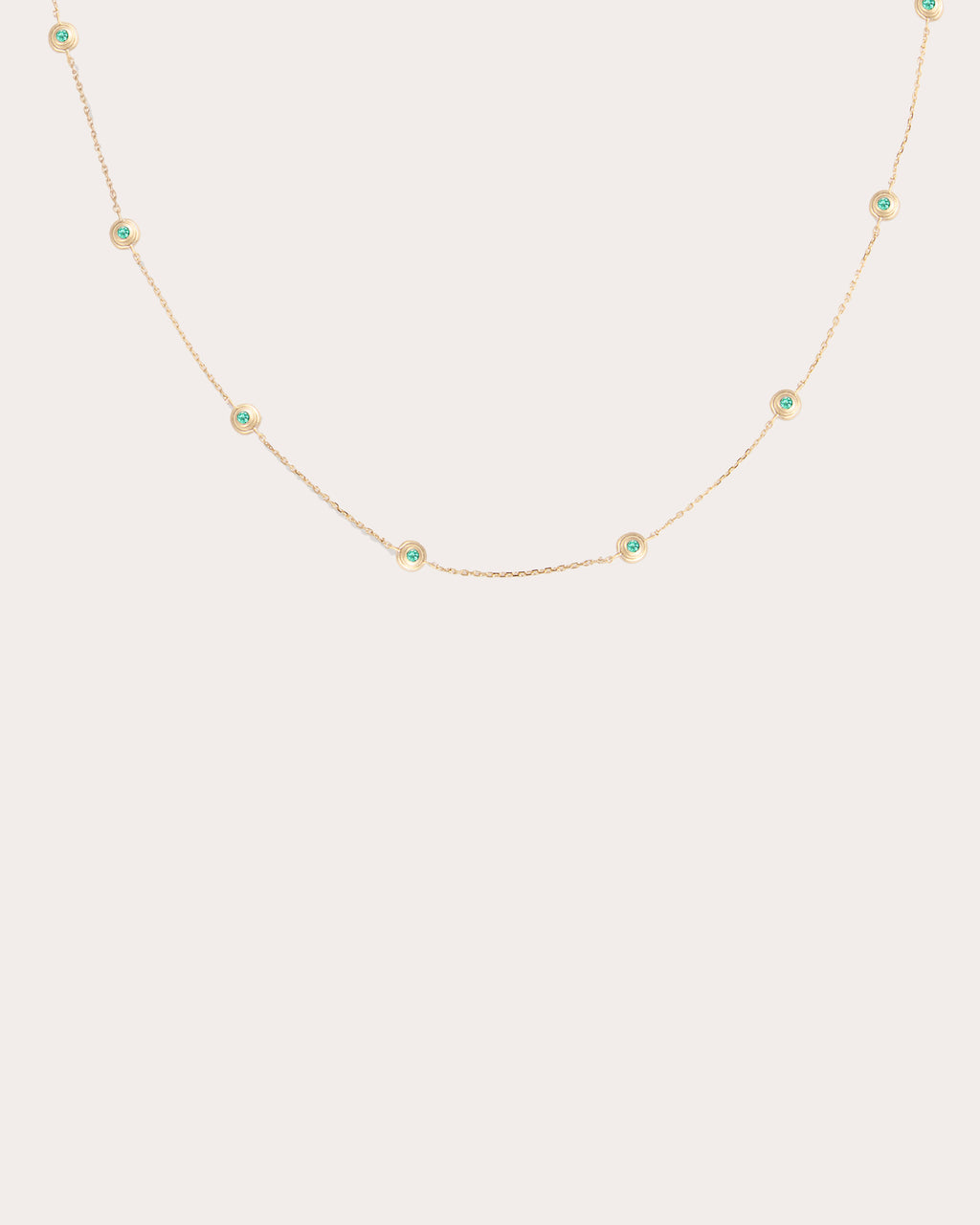 Emerald & 14k Gold Evolve Station Necklace