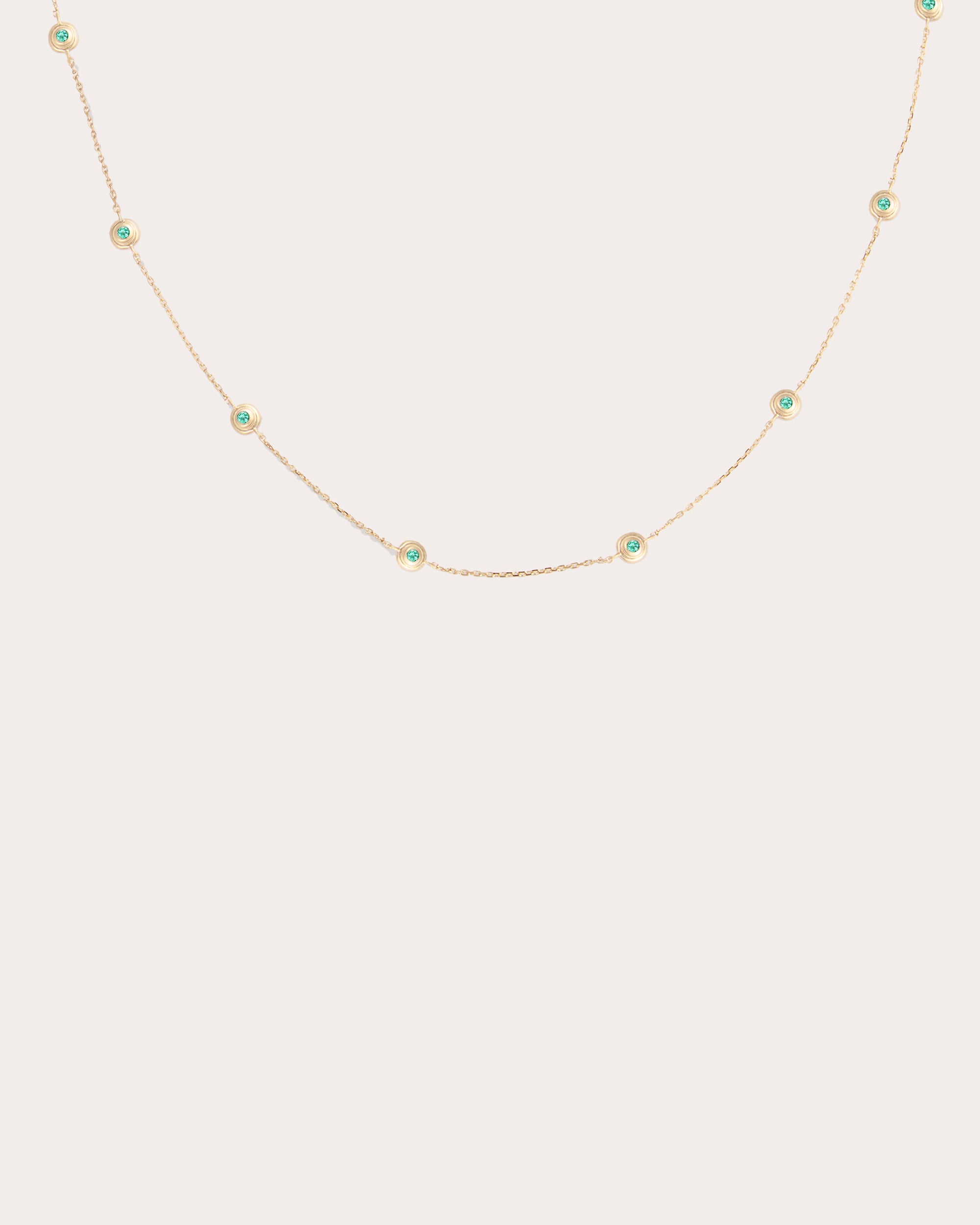 Emerald & 14k Gold Evolve Station Necklace