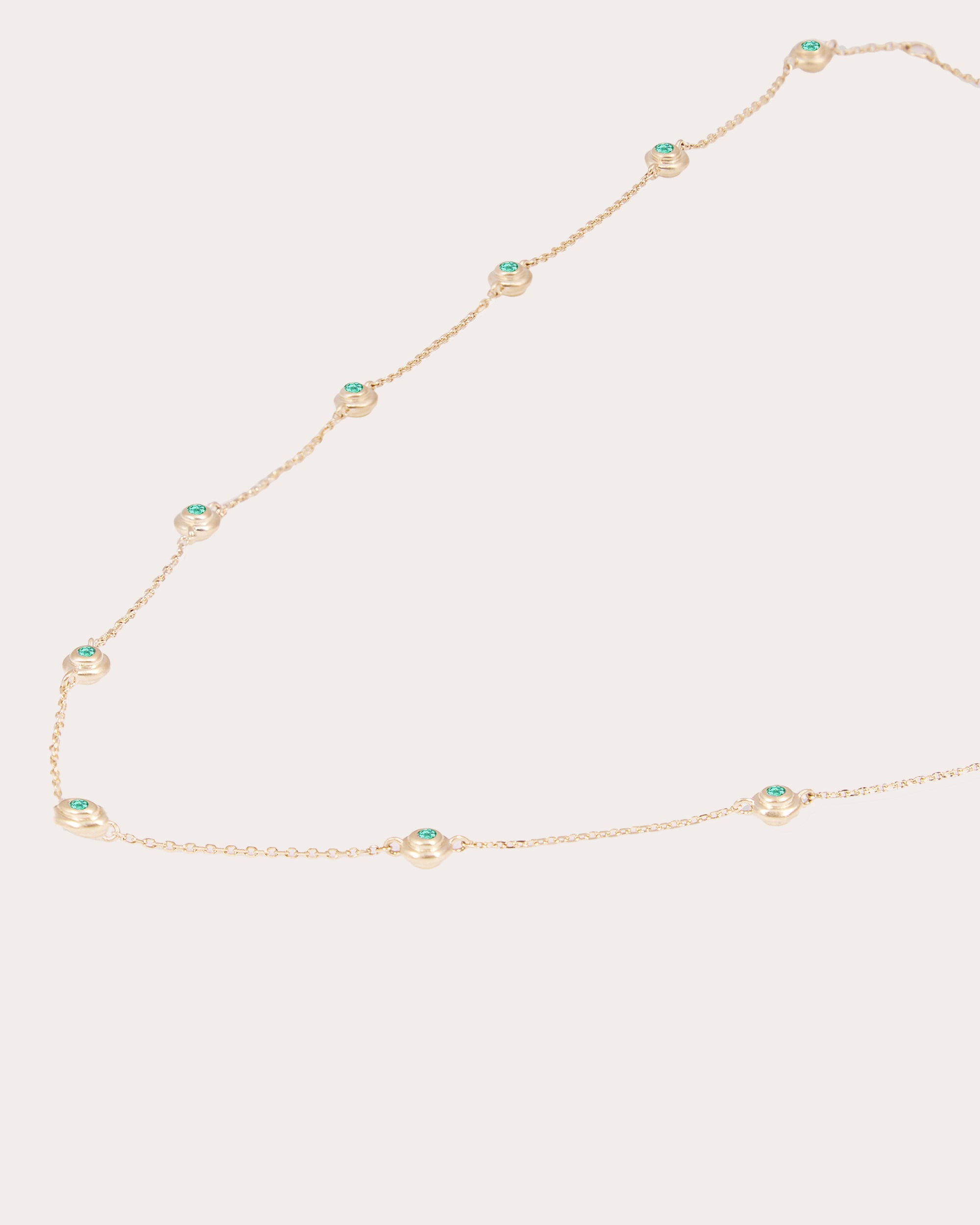 Emerald & 14k Gold Evolve Station Necklace