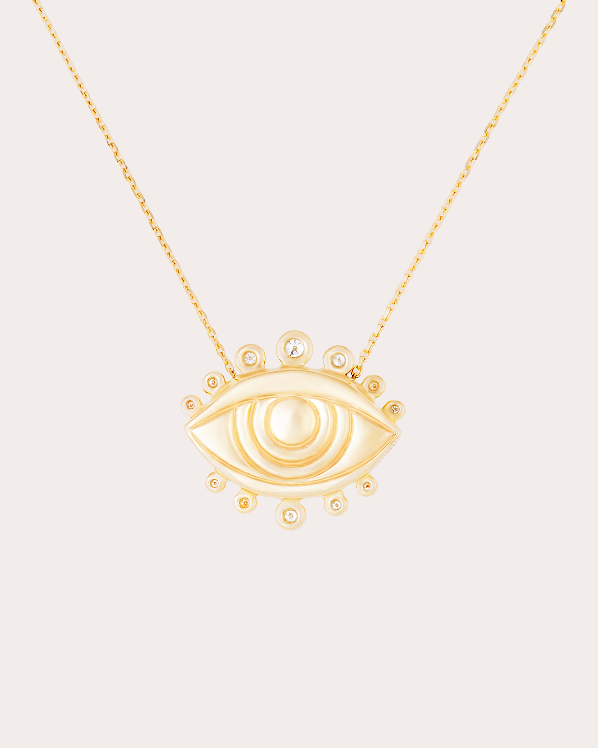 Diamond & Sapphire 14k Gold Juju Evil Eye Pendant Necklace