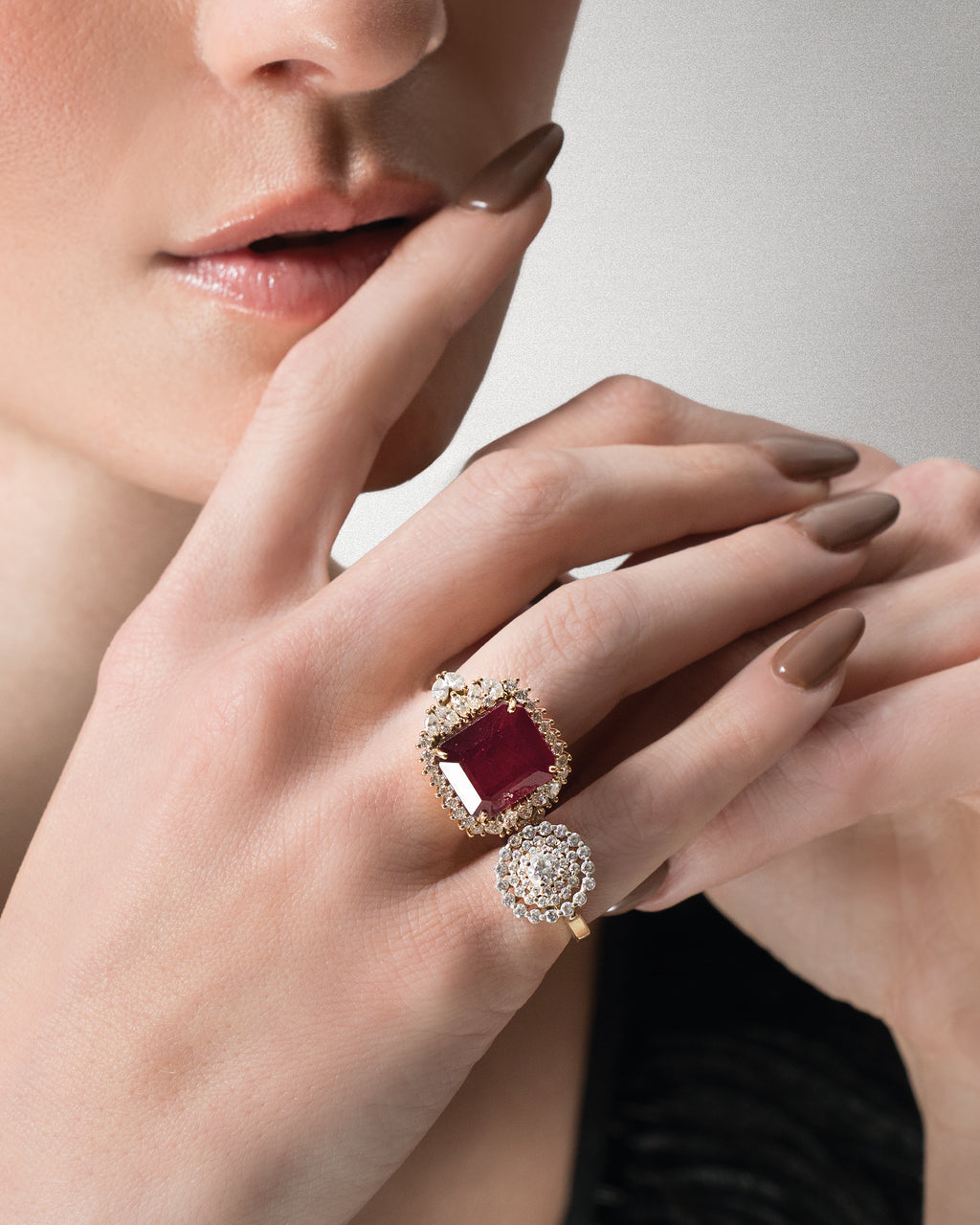 Diamond & 18k Gold Fatima Ring