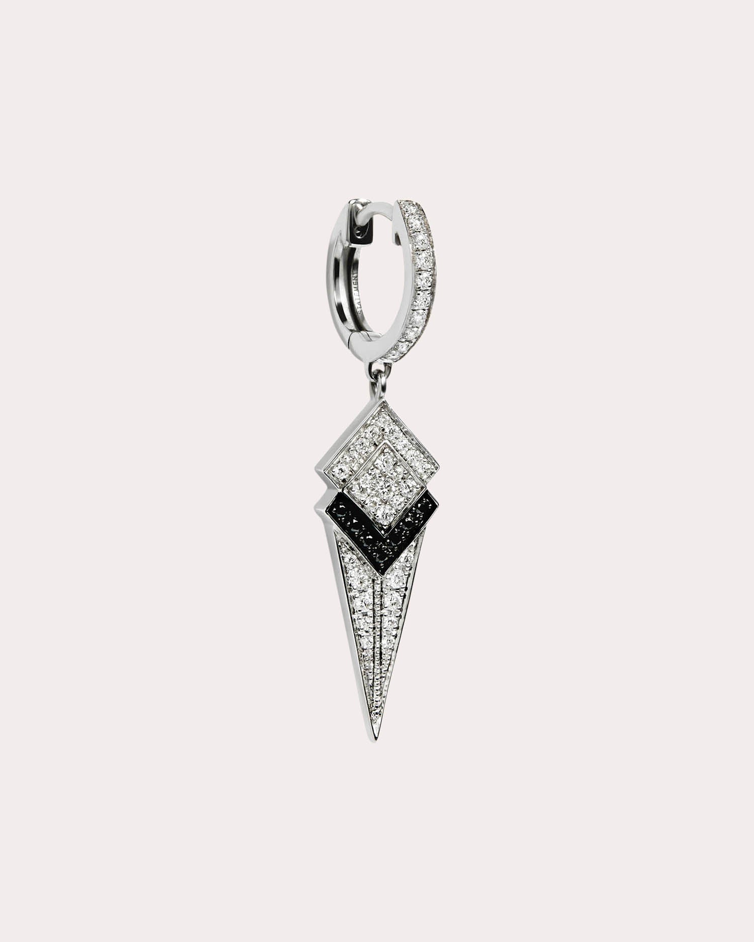 Black & White Diamond Stairway Hoop Earring