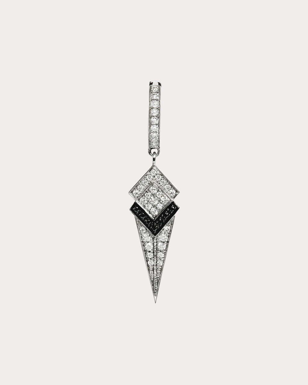 Black & White Diamond Stairway Hoop Earring