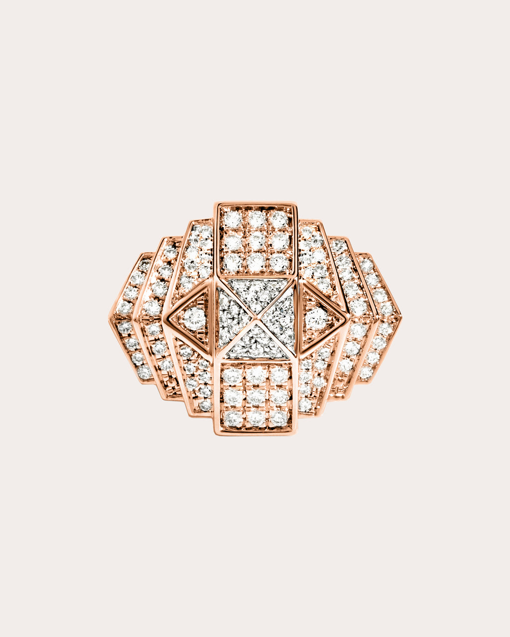 Diamond & 18k Rose Gold Mini Rockaway Ring