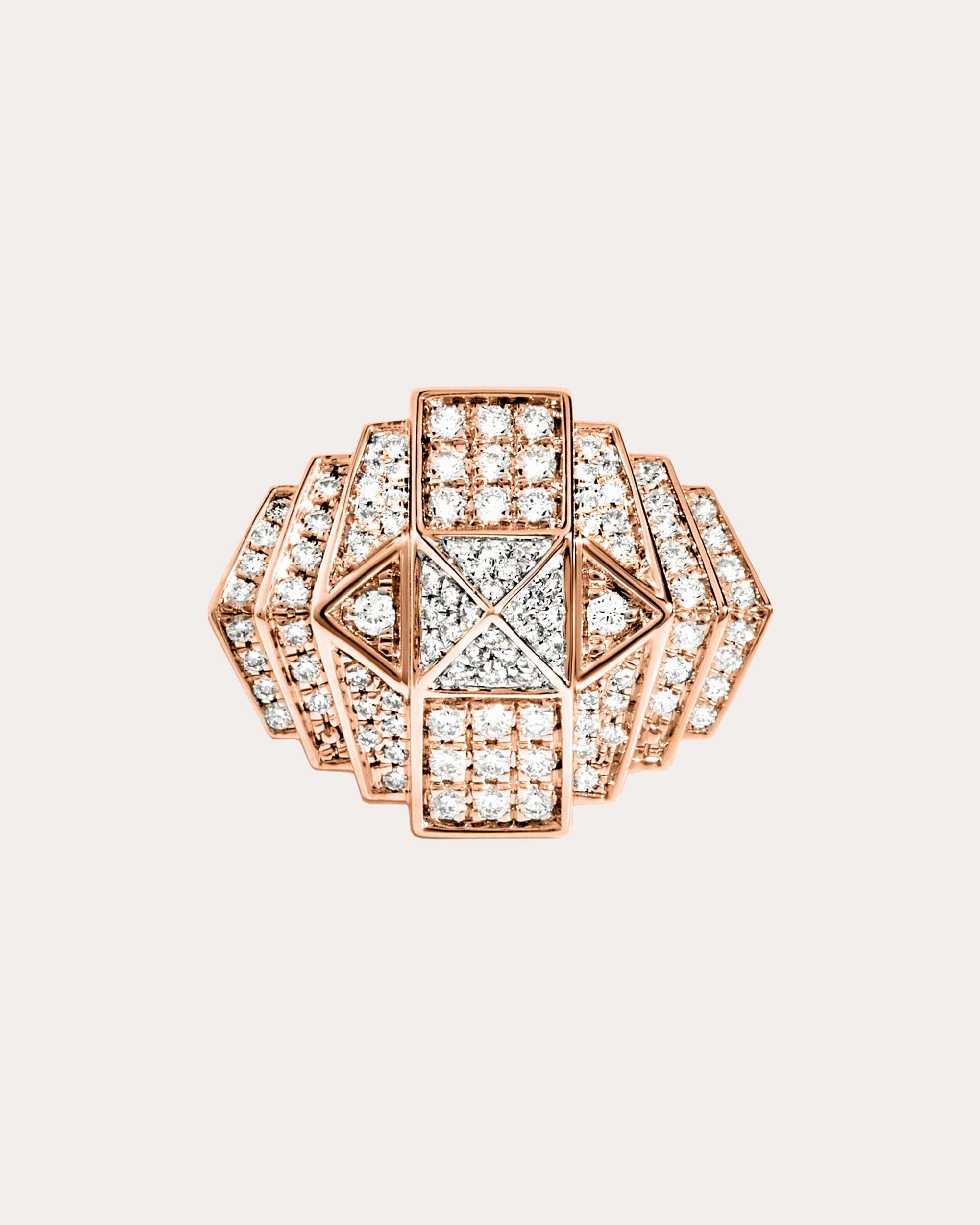 Diamond & 18k Rose Gold Mini Rockaway Ring