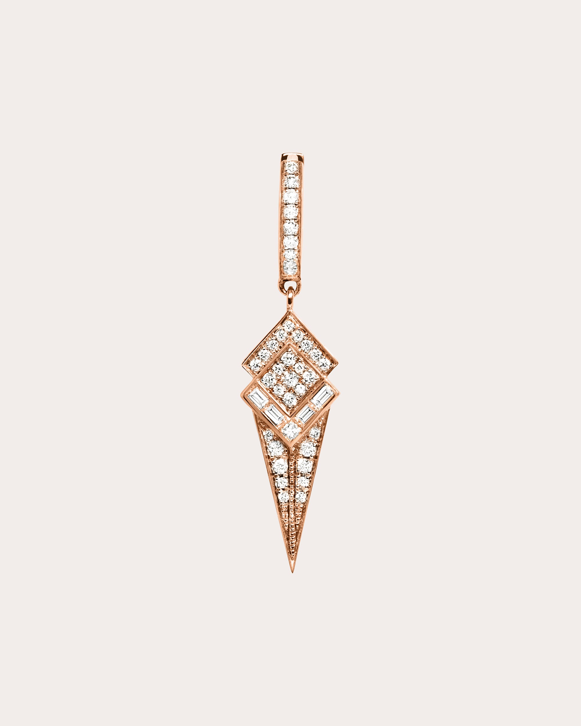 Diamond & 18k Rose Gold Stairway Hoop Earring