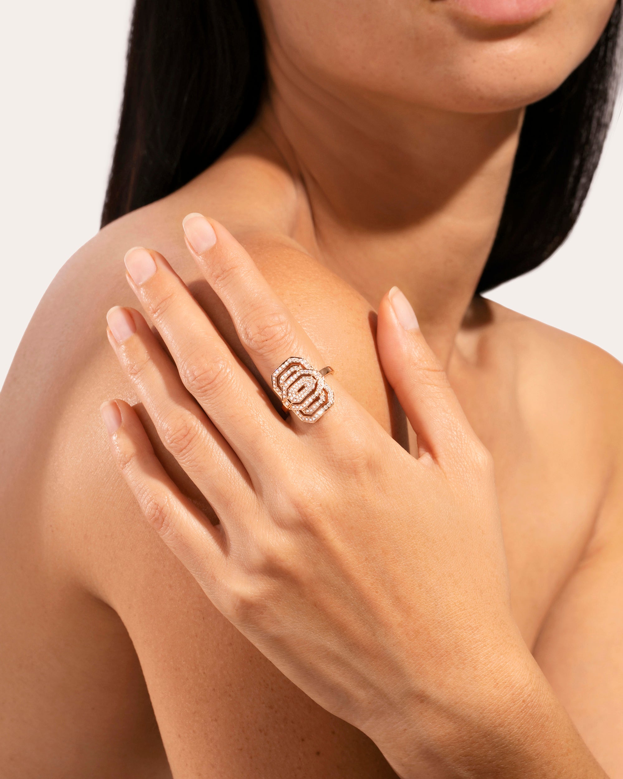 Diamond & 18k Rose Gold Mini My Way Ring