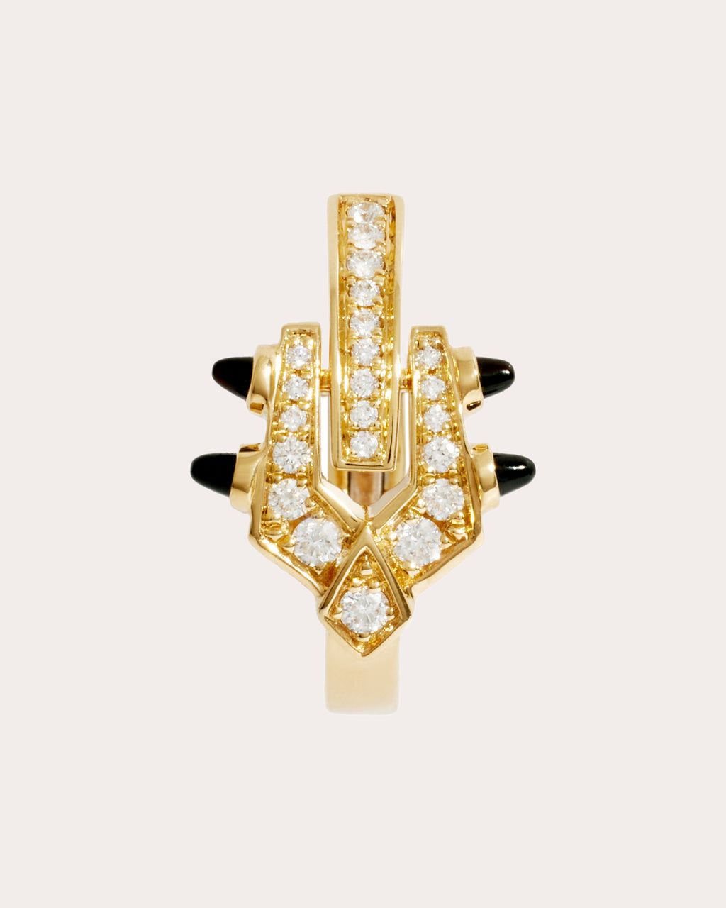 Agate & Diamond Spike Hoop Earring